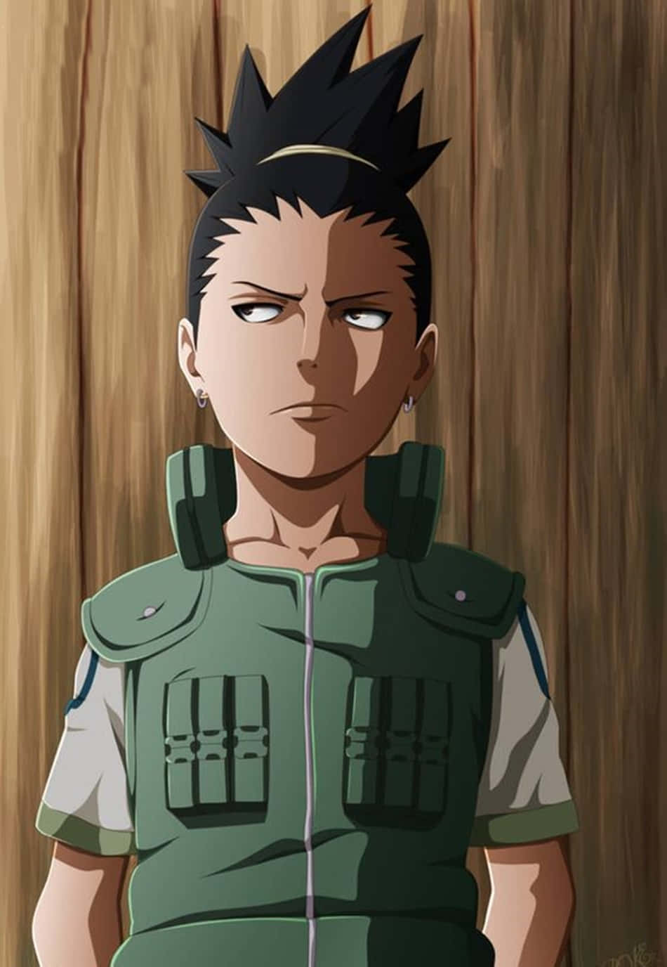 Shikamaru Nara, spiky black hair, green vest, HD Phone Wallpaper