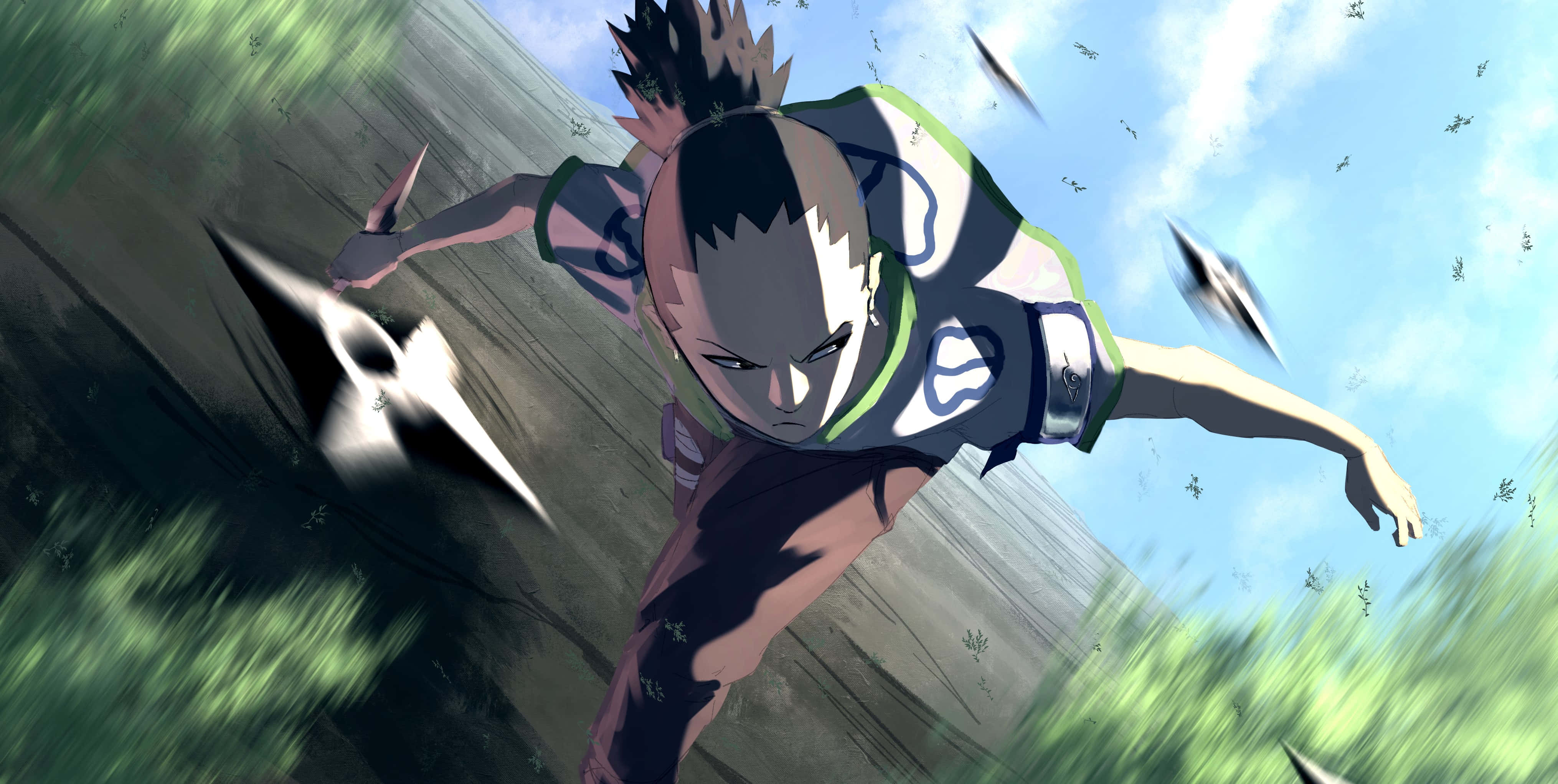 Shikamaru Nara, spiky hair, determined expression, 4K Desktop Wallpaper