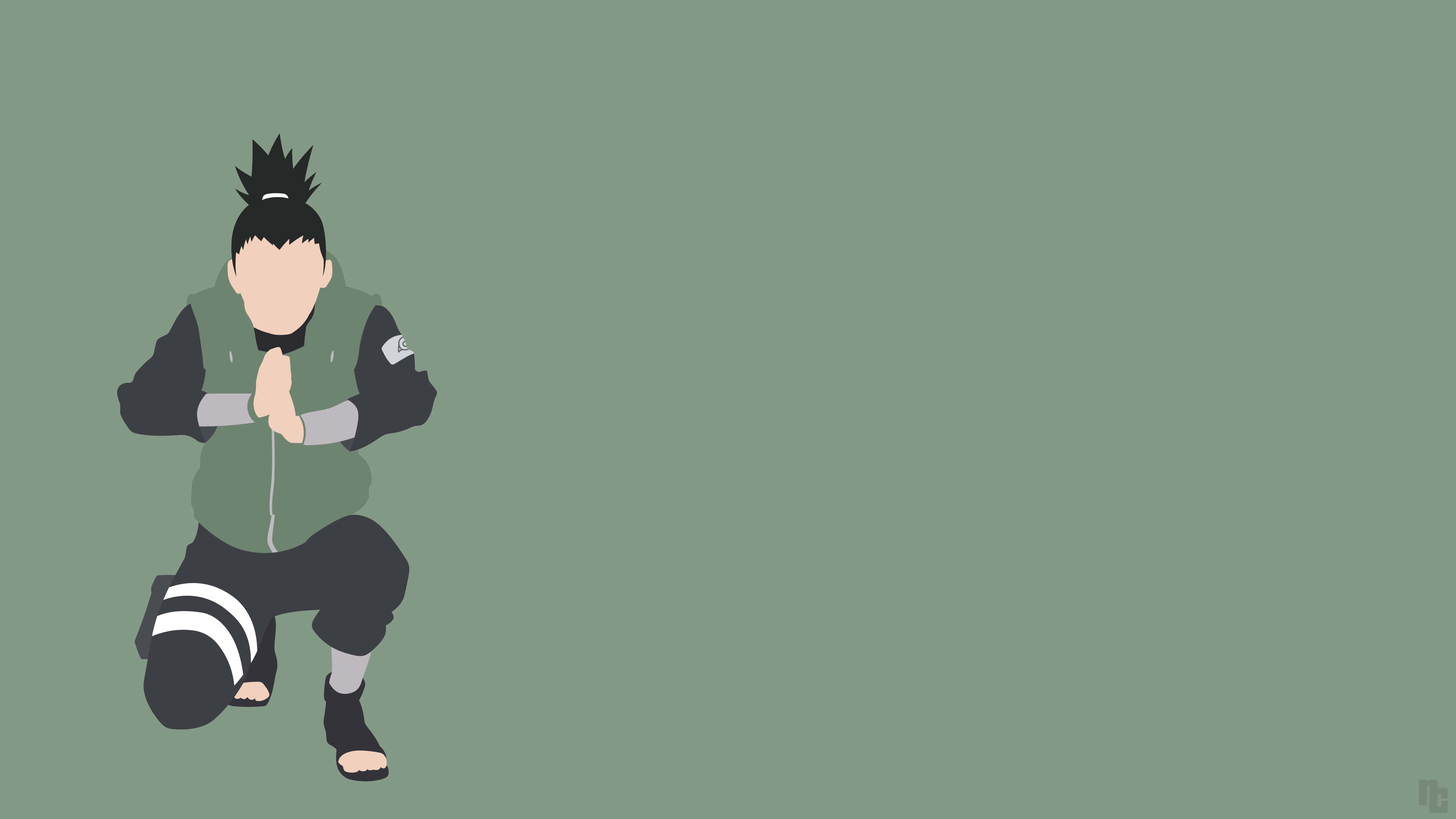 Shikamaru Nara, green vest, olive background, 4K Desktop Wallpaper