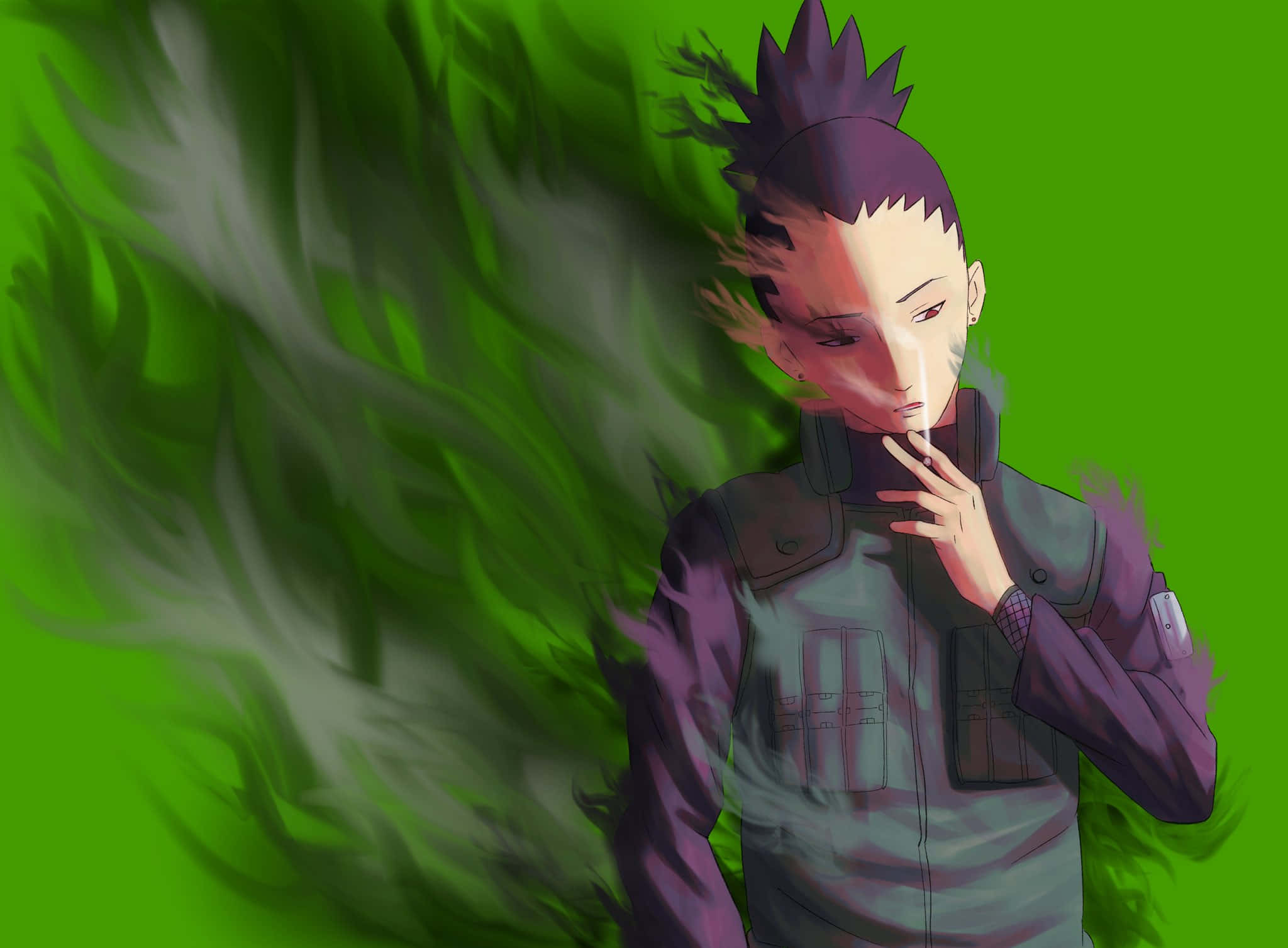 Shikamaru Nara, purple jacket, spiky-haired anime character, Full HD Desktop Wallpaper