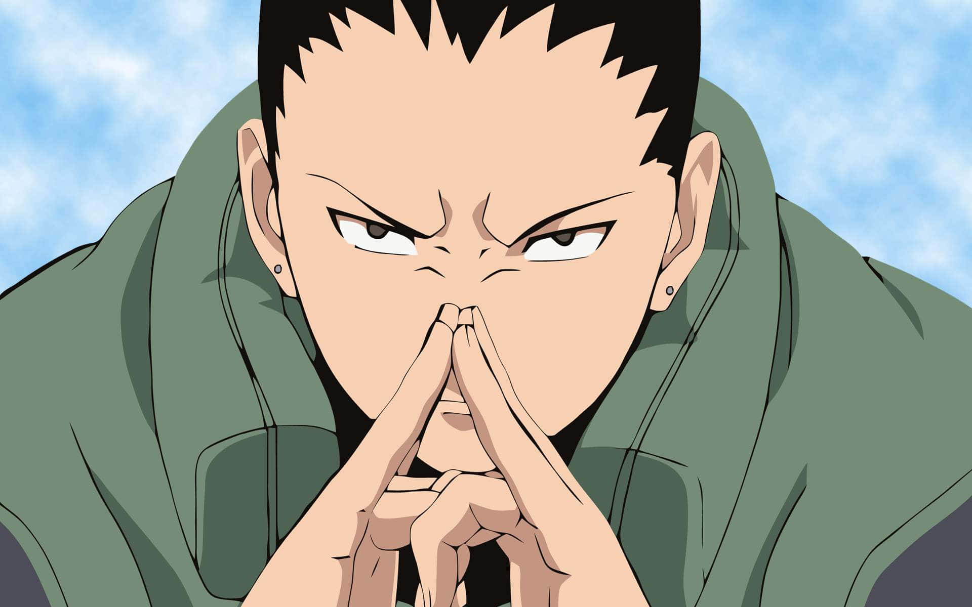Shikamaru Nara, spiky black hair, intense eyes, Full HD Desktop Wallpaper
