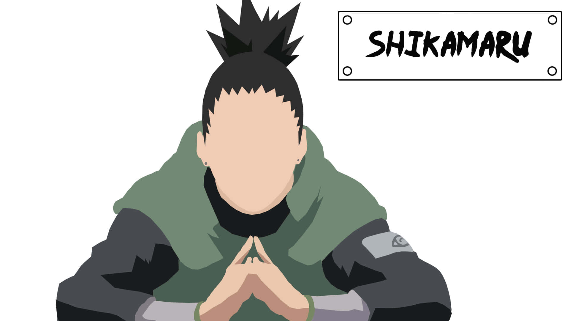 Shikamaru Nara, green and black ninja outfit, hands clasped, Full HD Desktop Wallpaper