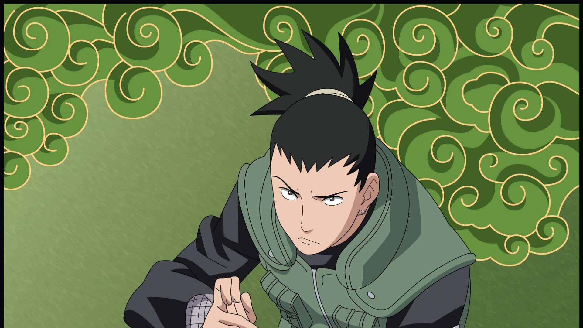 Shikamaru Nara, spiky black hair, green vest, Full HD Desktop Wallpaper