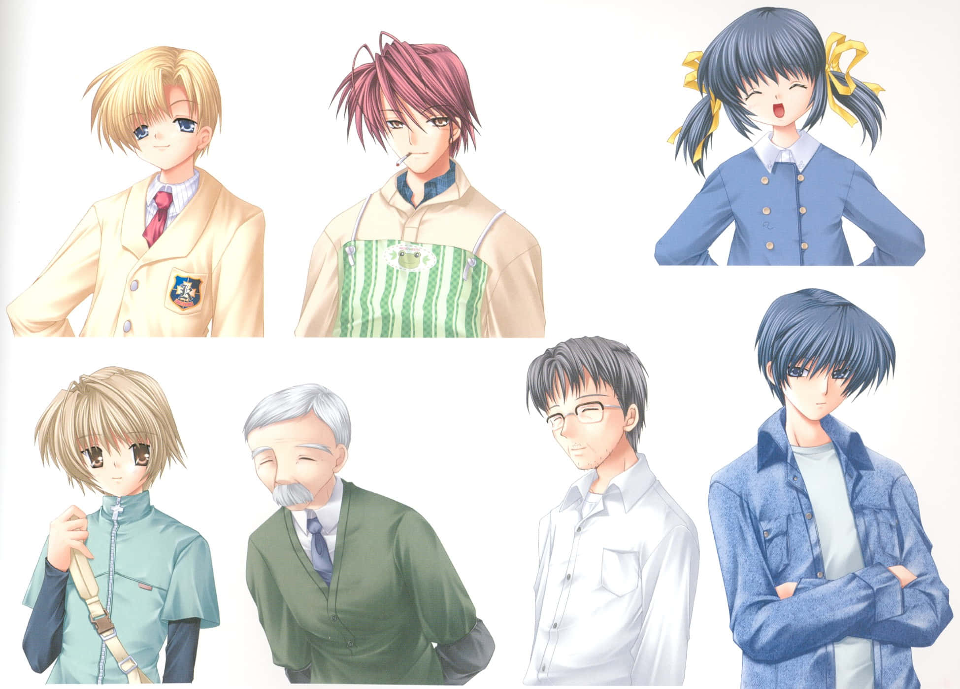 Shima Katsuki, anime characters, school attire, Full HD Desktop Wallpaper