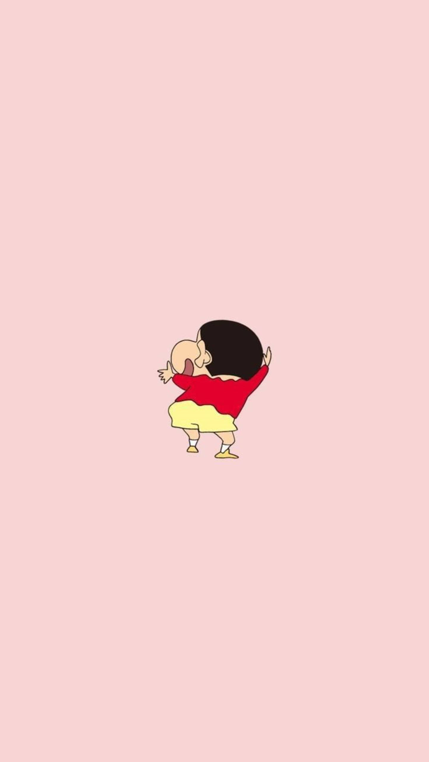 Shin Chan, red shirt, yellow shorts, 2K Phone Wallpaper