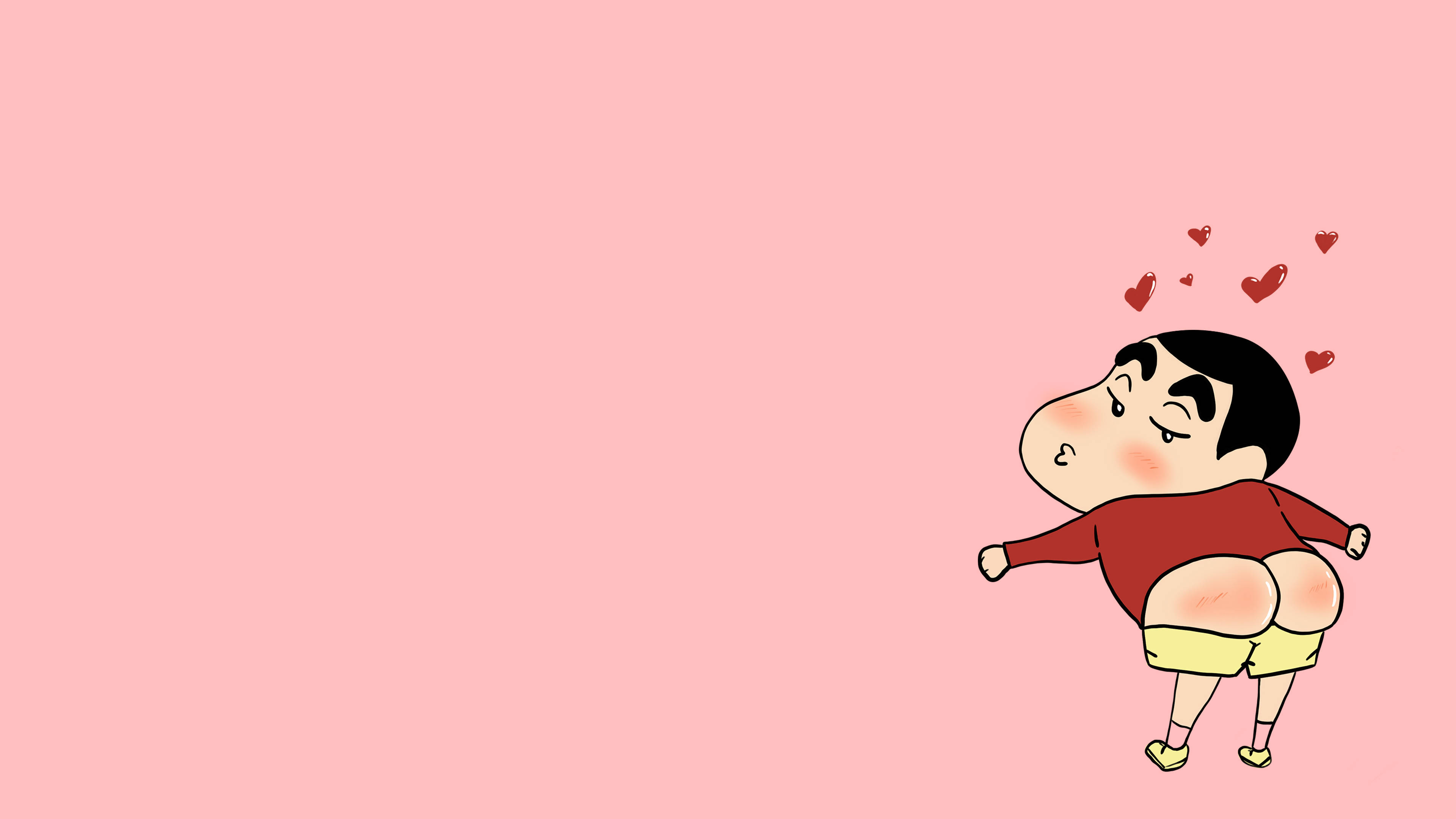Shin Chan, red shirt, yellow shorts, 4K Desktop Wallpaper
