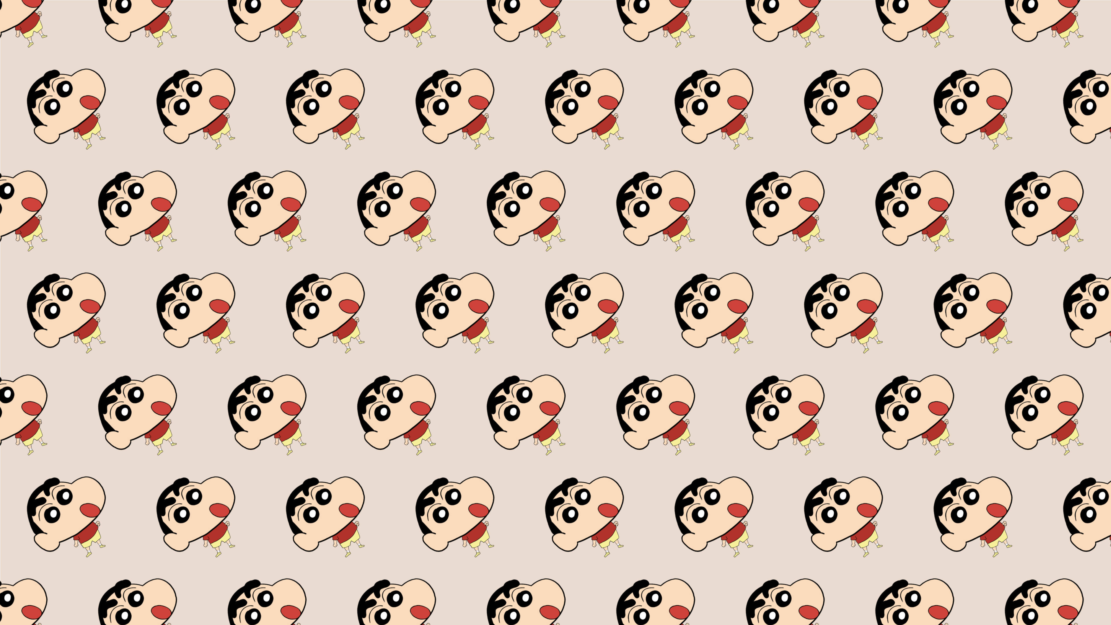Shin Chan Cartoon, big eyes, red mouths, 4K Desktop Wallpaper