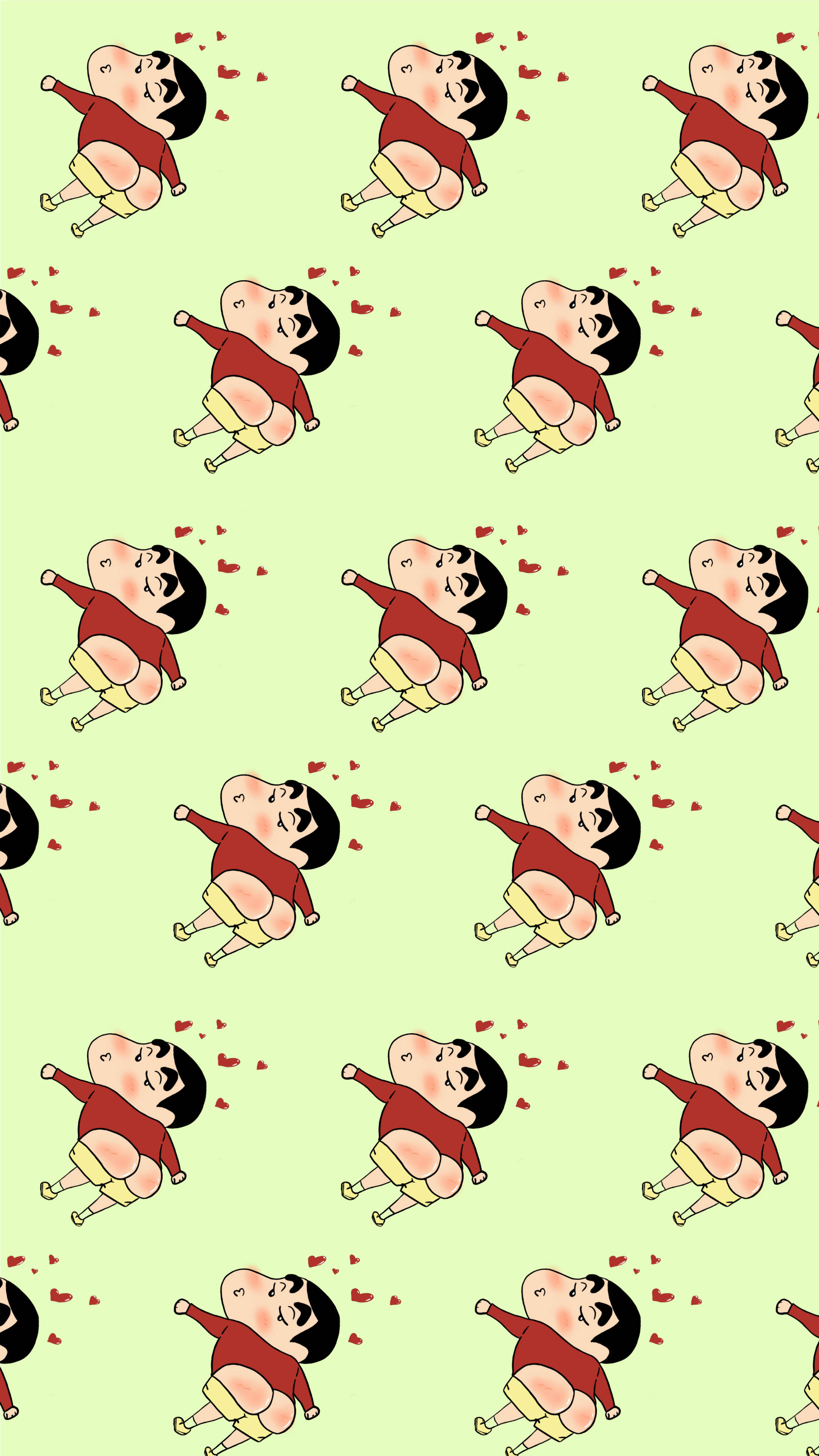 Shin Chan Cartoon, red shirt, yellow shorts, 4K Phone Wallpaper