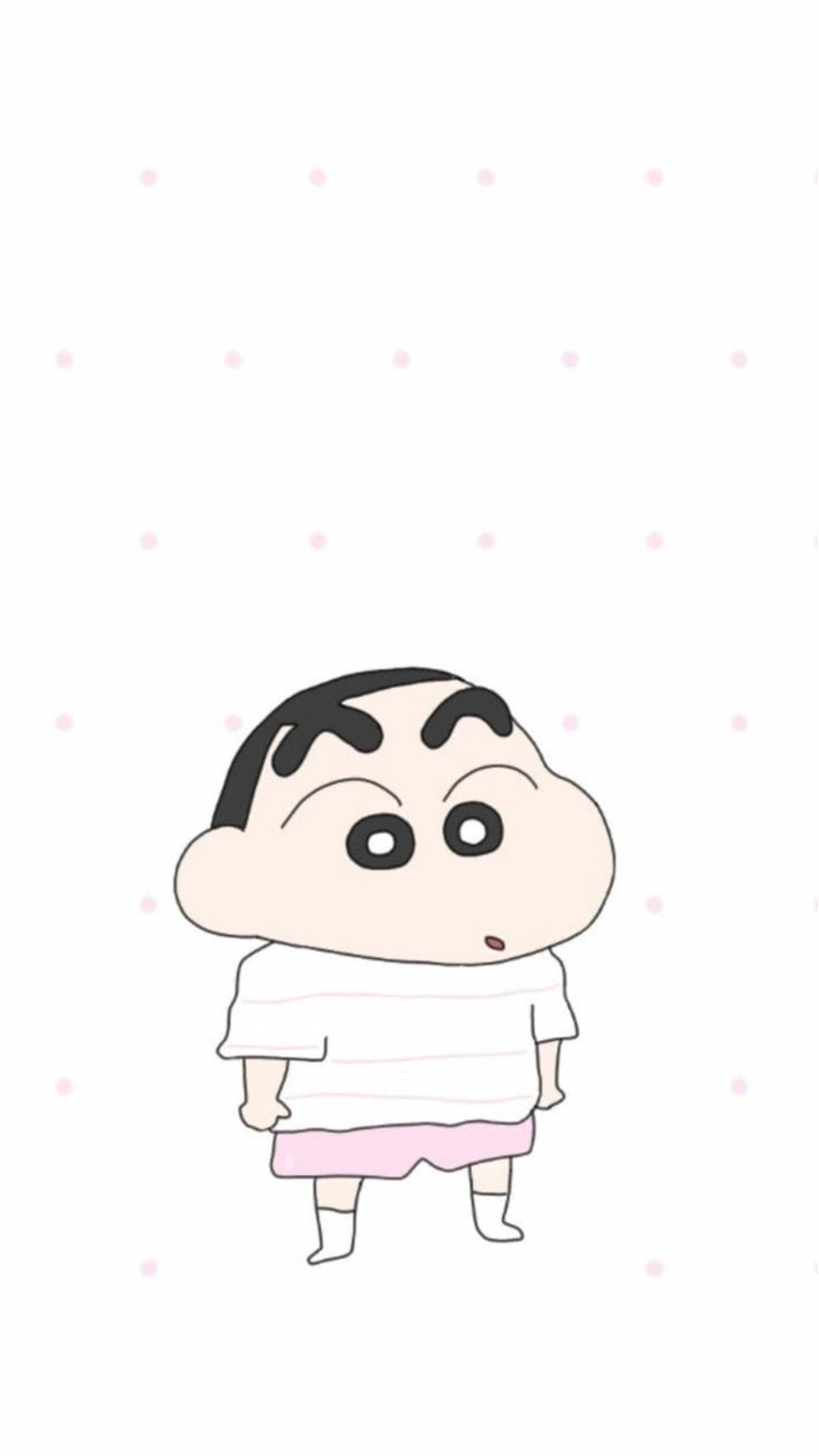 Shin Chan Cartoon, big eyes, spiky hair, 2K Phone Wallpaper