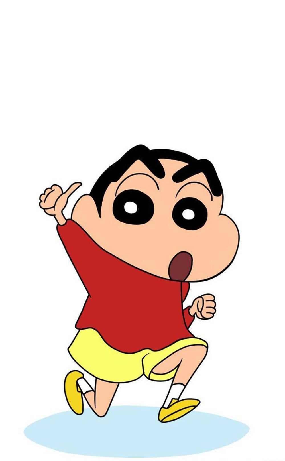 Shin Chan, red shirt, yellow shorts, HD Phone Wallpaper