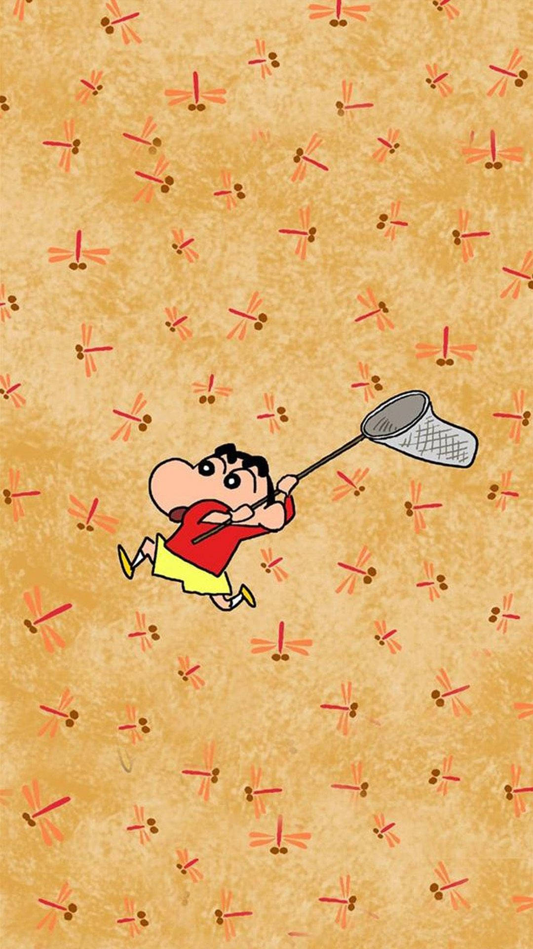 Shin Chan, red shirt, yellow shorts, Full HD Phone Wallpaper
