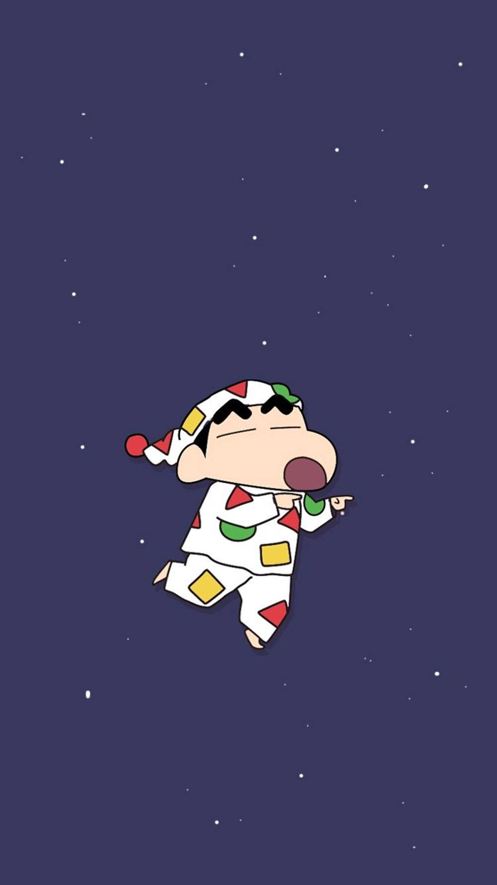 Shin Chan, colorful pajamas, starry night sky, HD Phone Wallpaper
