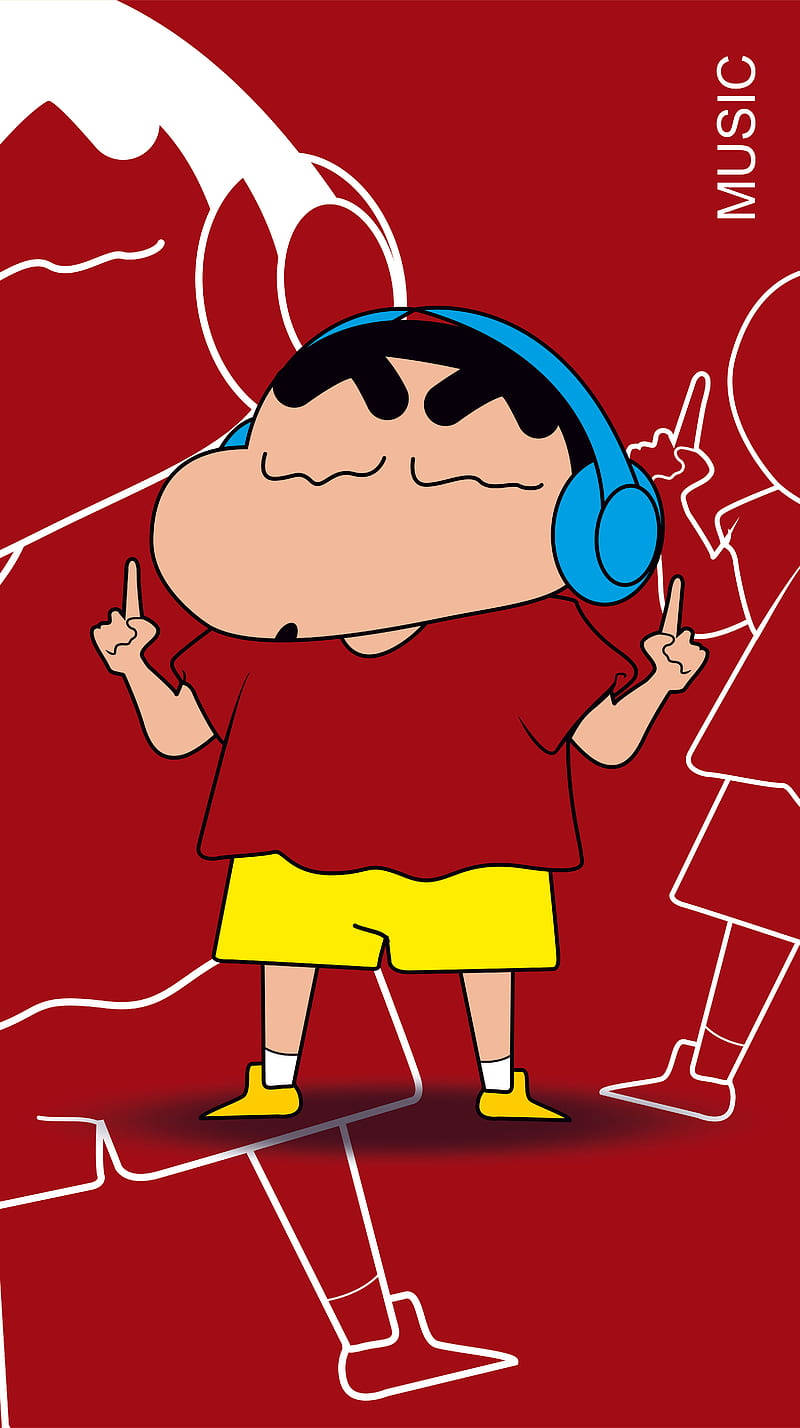 Shin Chan, red shirt, yellow shorts, HD Phone Wallpaper