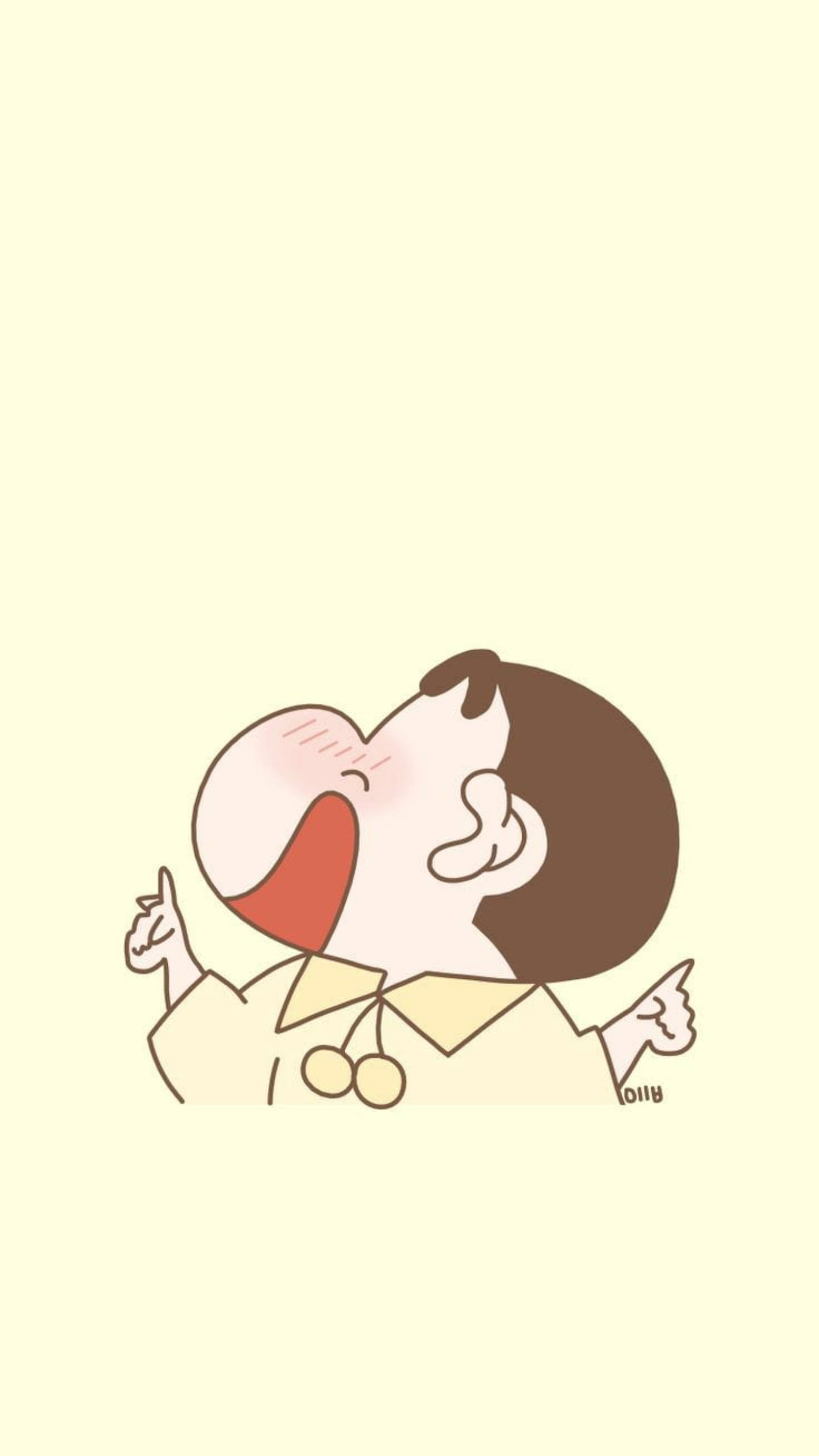 Shin Chan, light yellow, cartoon boy, 2K Phone Wallpaper
