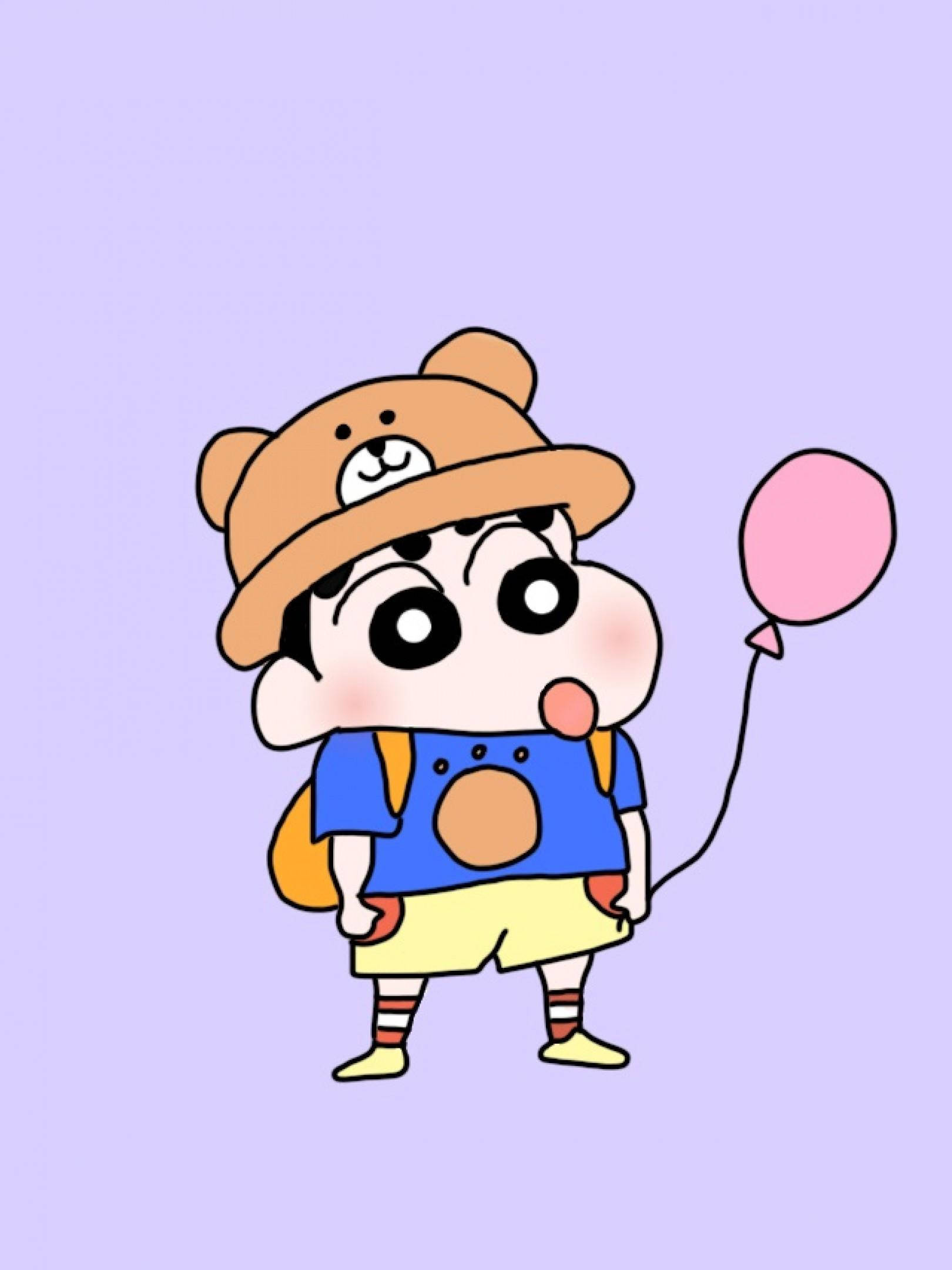 Shinchan Aesthetic, bear hat, cartoon boy, Full HD Phone Wallpaper
