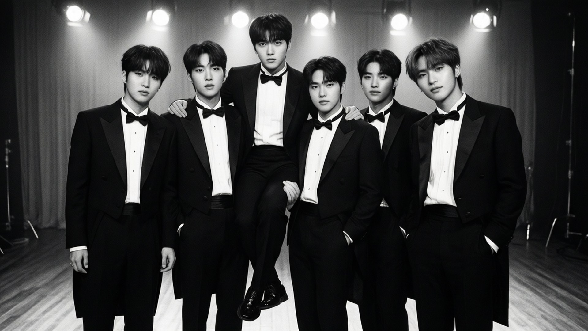 SHINee, vintage tuxedo, black tuxedos, Full HD Desktop Wallpaper
