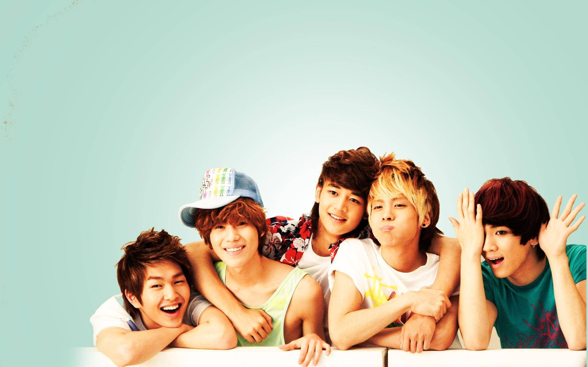 Shinee, five young men, colorful hair, Full HD Desktop Wallpaper