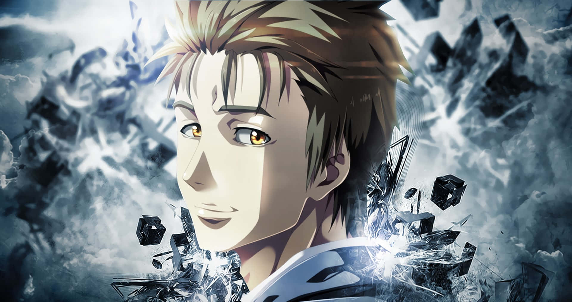 Shinichi Izumi, golden eyes, spiky hair, Full HD Desktop Wallpaper