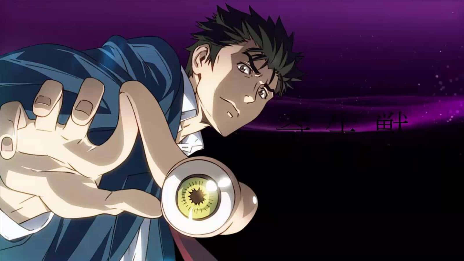 Shinichi Izumi, spiky hair, glowing yellow eye, HD Desktop Wallpaper