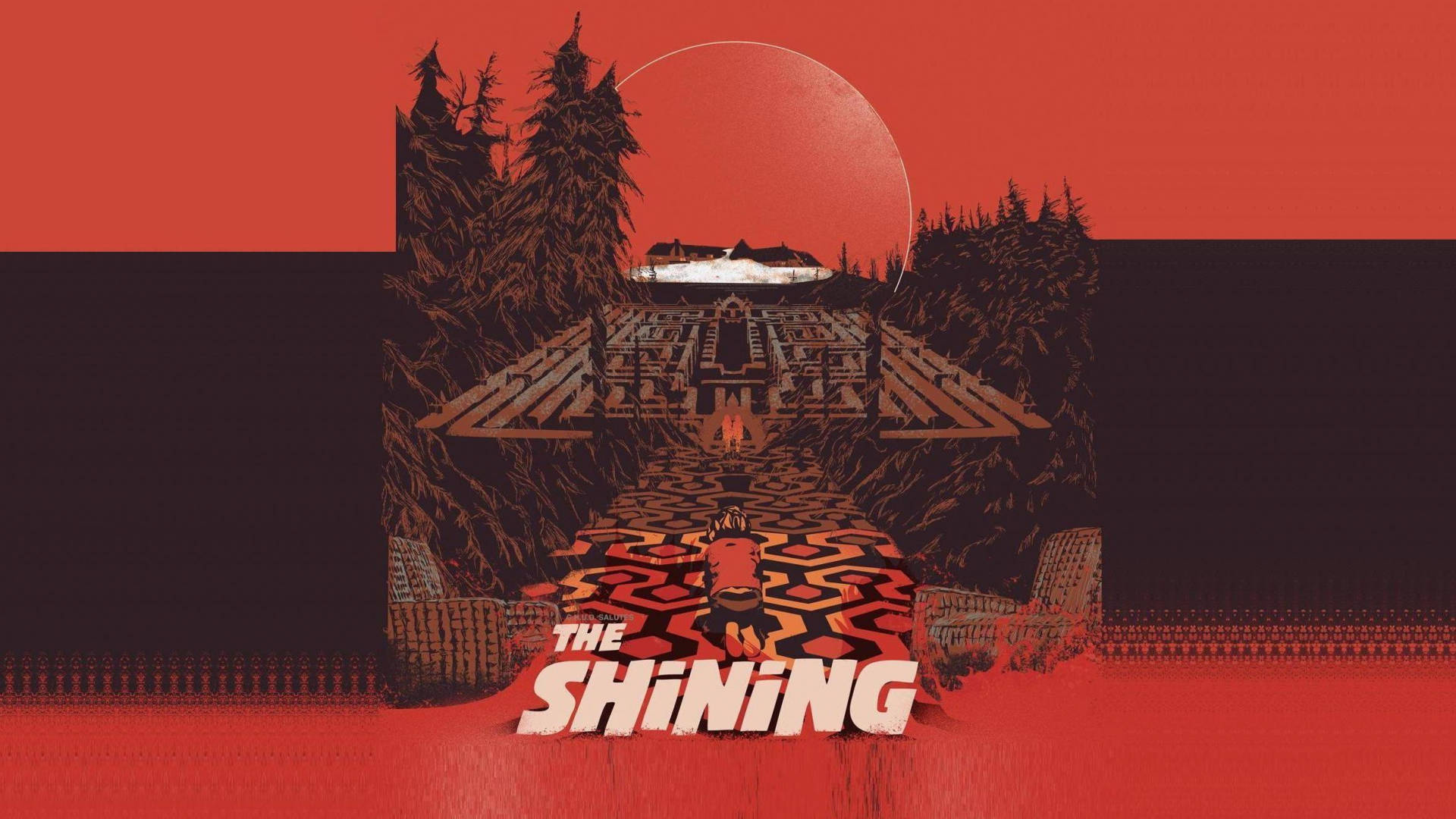 The Shining, haunted hotel, patterned hallway, Full HD Desktop Wallpaper