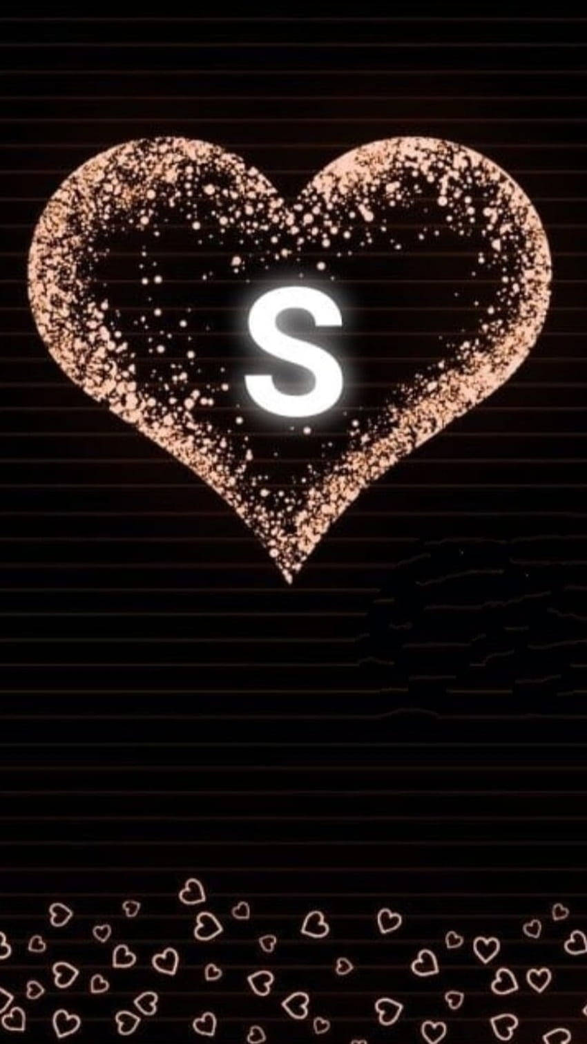 Shining Neon S, rose gold glitter, bright white letter S, HD Phone Wallpaper