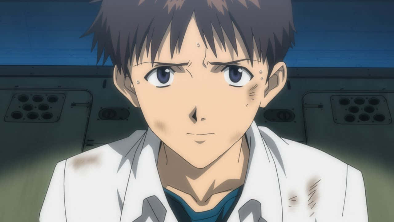 Shinji Ikari, anime boy, spiky brown hair, HD Desktop Wallpaper