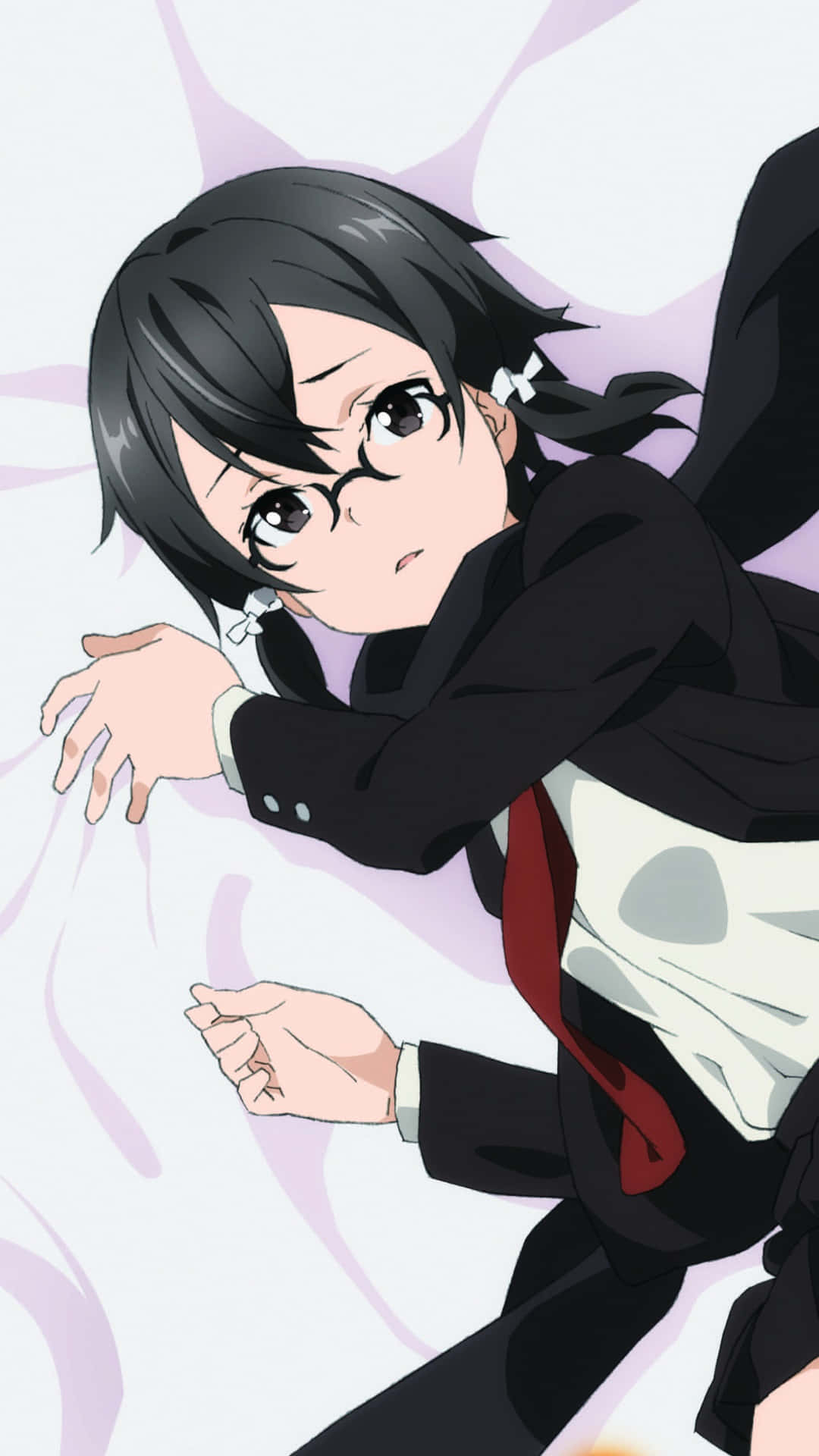 Shino Asada, black hair, glasses, Full HD Phone Wallpaper