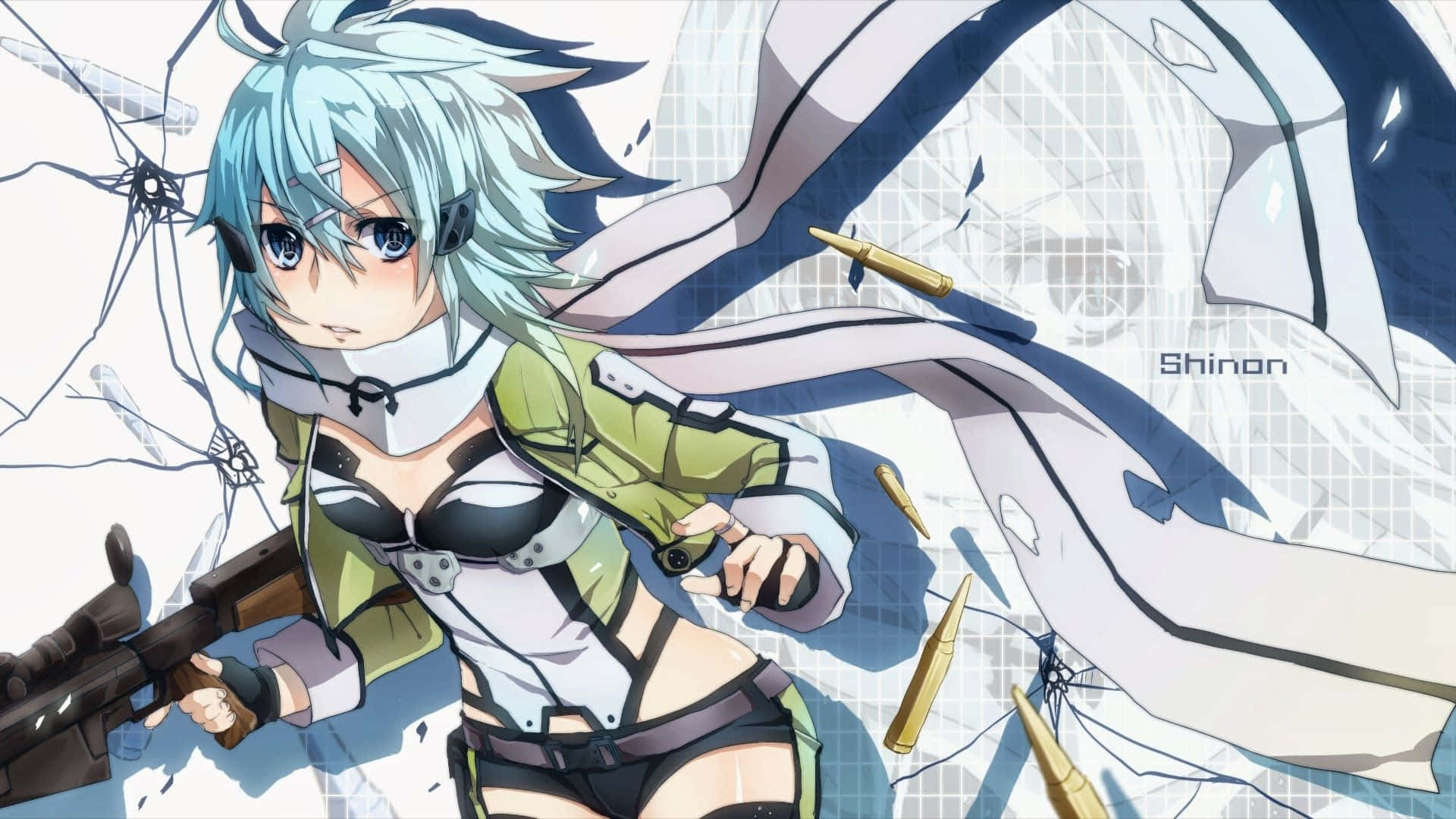Shino Asada, blue hair, headset, Full HD Desktop Wallpaper