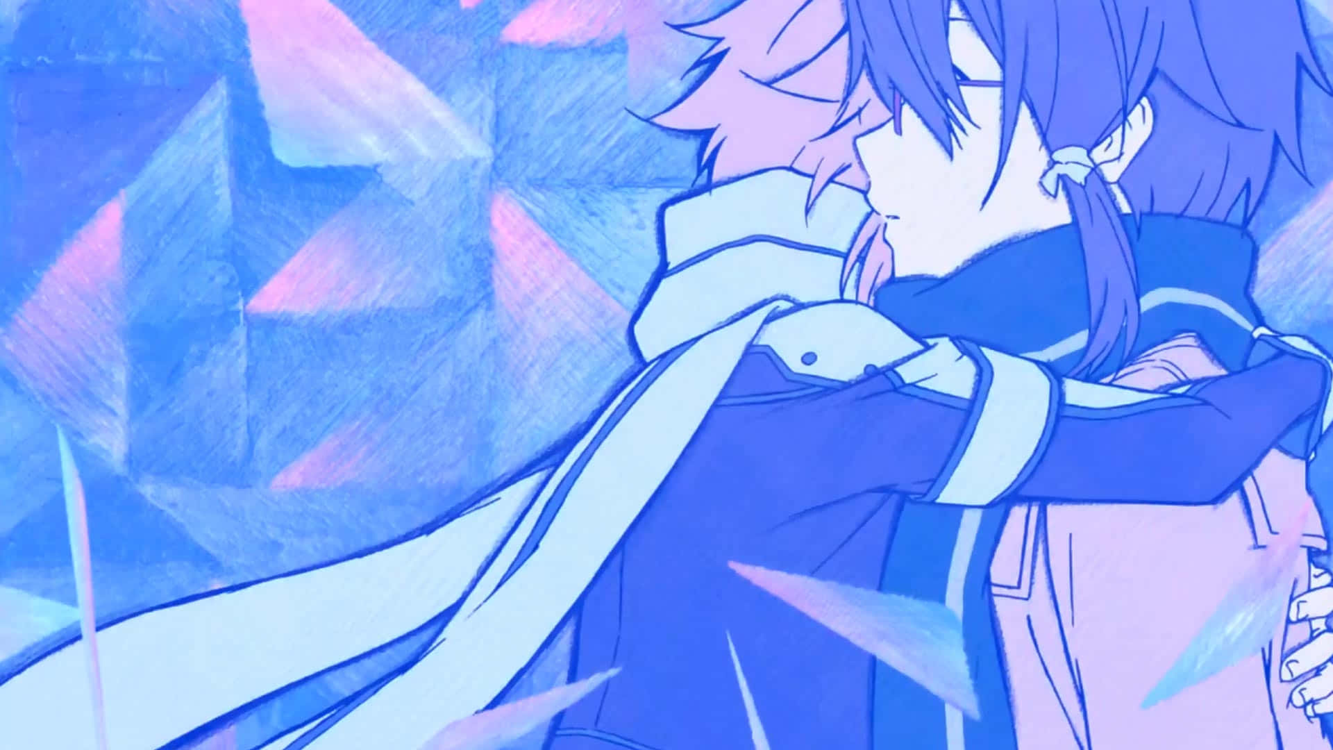 Shino Asada, crystalline blue, pink, Full HD Desktop Wallpaper