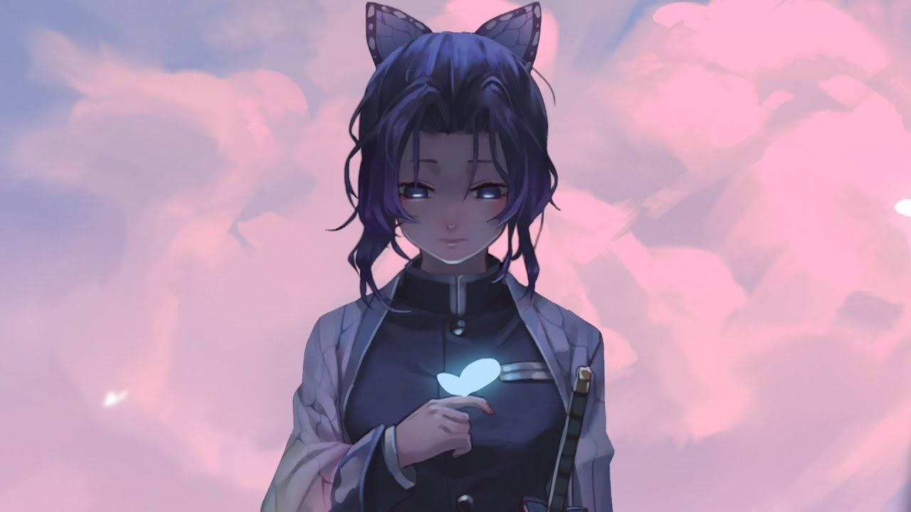 Shinobu Kocho, purple-haired, cat ears, HD Desktop Wallpaper