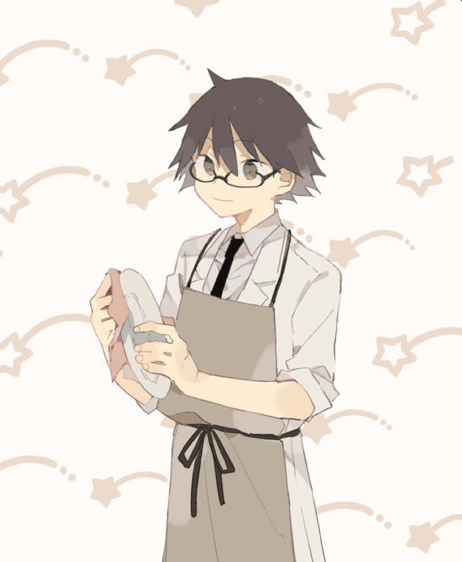 Shinra Kishitani, anime boy, glasses, SD Phone Wallpaper