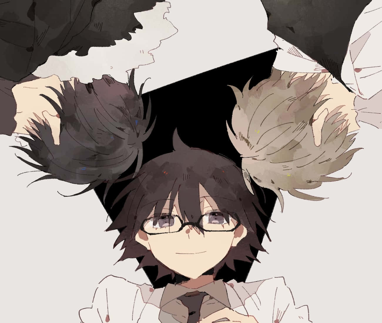 Shinra Kishitani, anime boy, glasses, HD Desktop Wallpaper