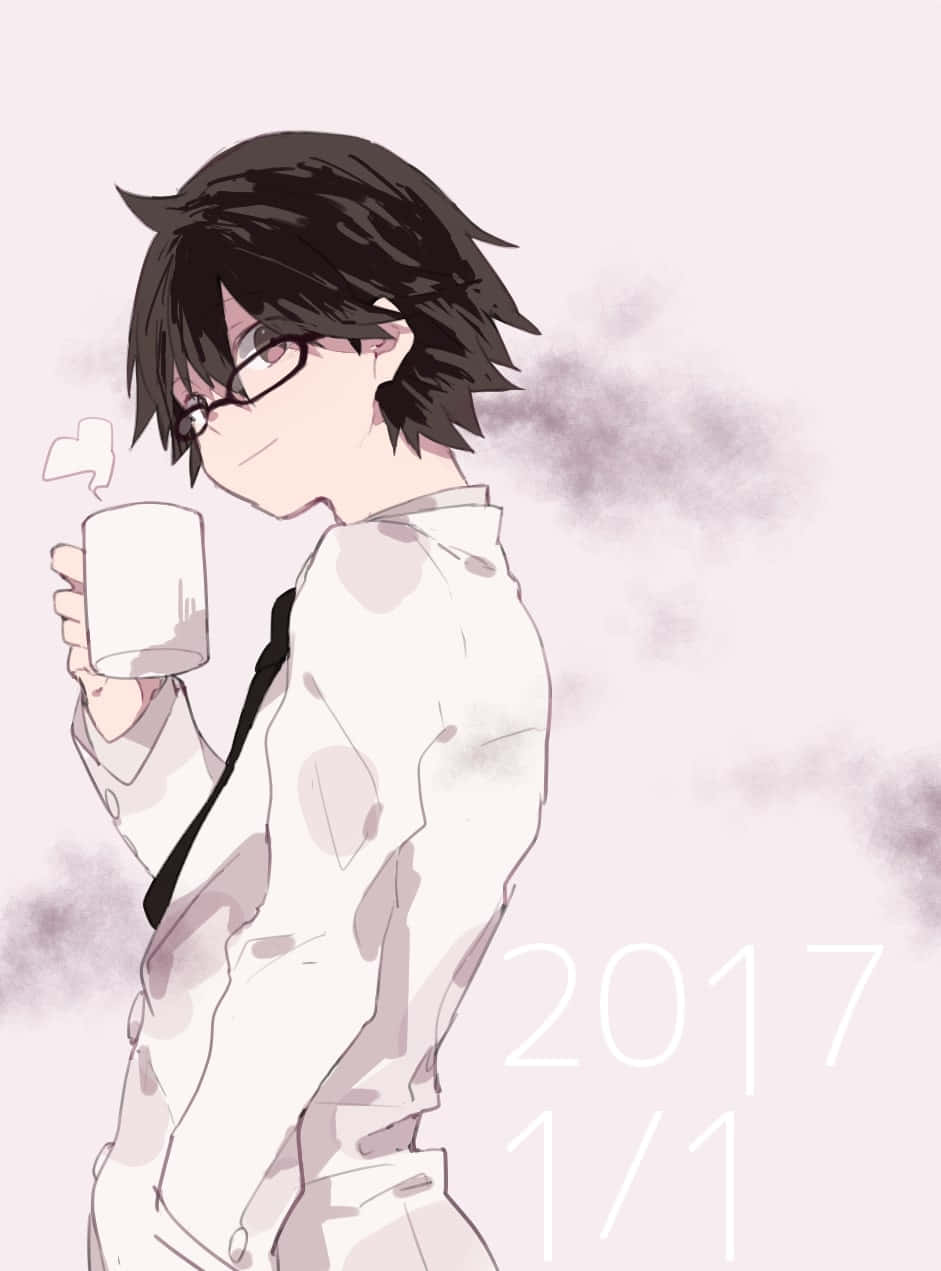 Shinra Kishitani, lab coat, glasses, SD Phone Wallpaper