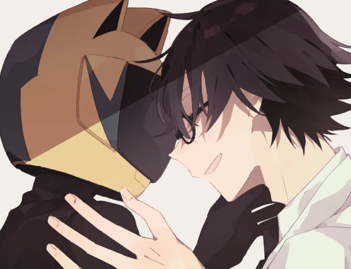 Shinra Kishitani, dark-haired boy, masked figure, SD Desktop Wallpaper