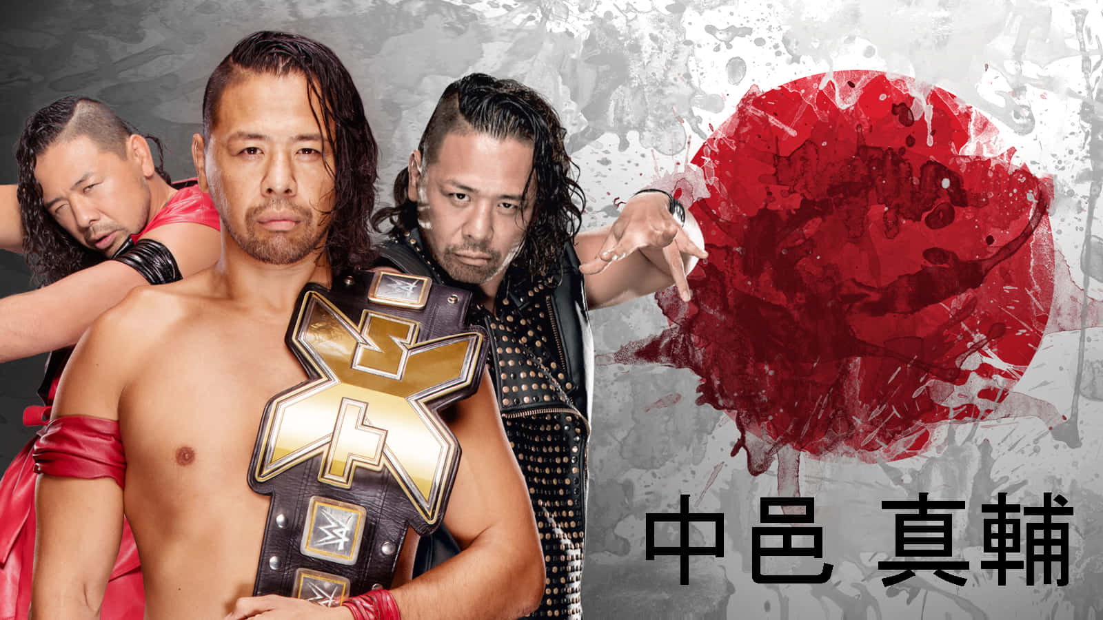 Shinsuke Nakamura, championship belts, gritty gray background, HD Desktop Wallpaper