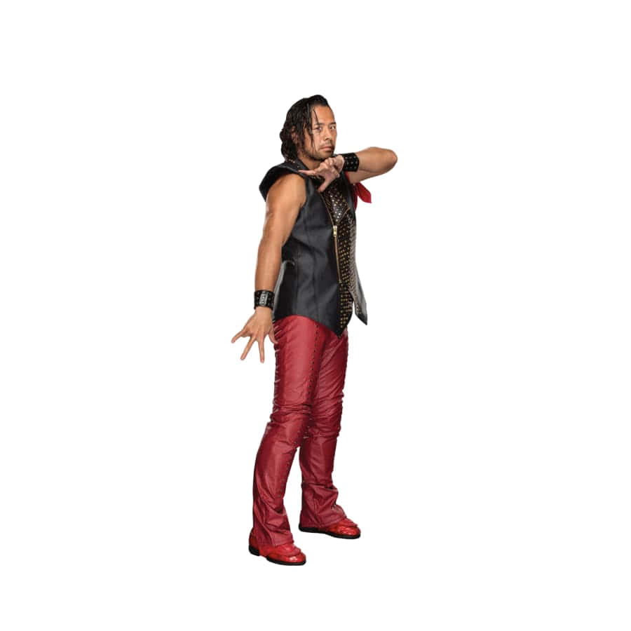 Shinsuke Nakamura, black studded vest, shiny red pants, SD Desktop Wallpaper