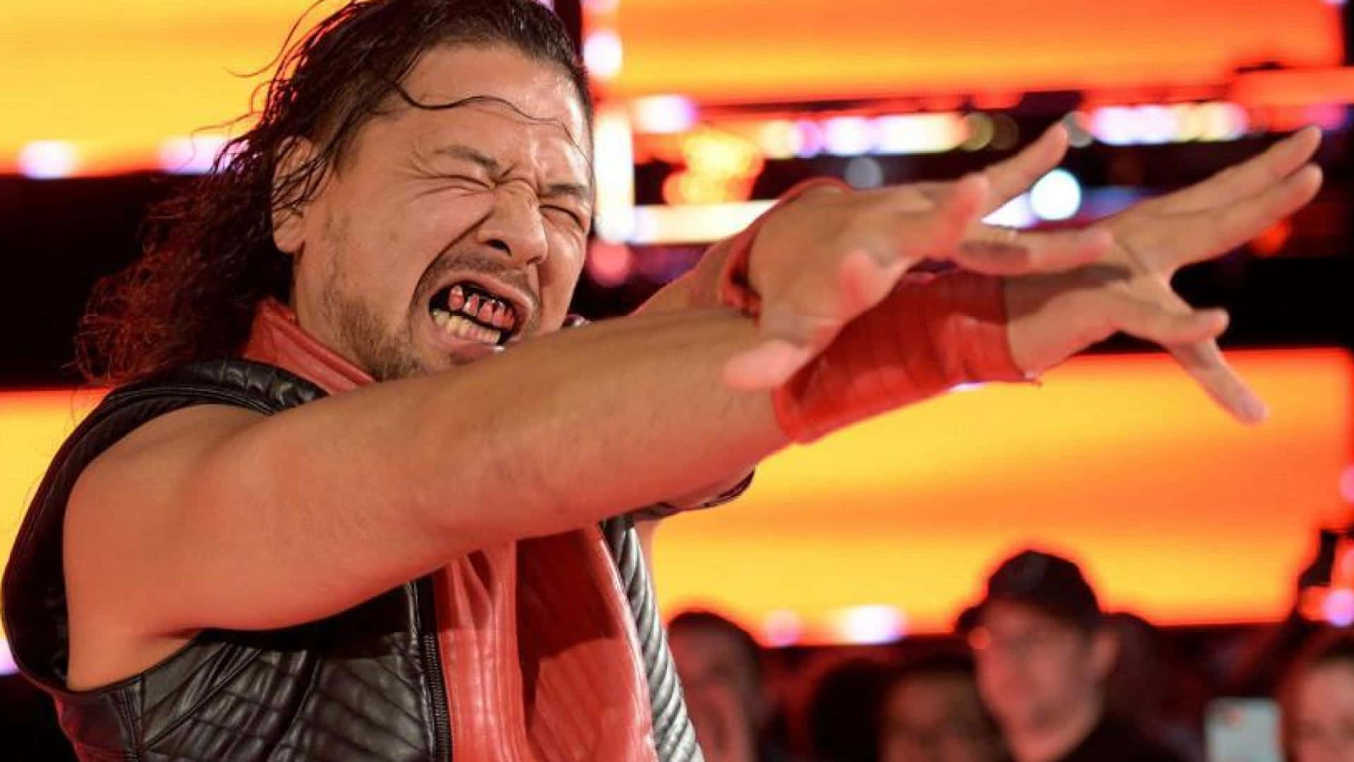 Shinsuke Nakamura, red teeth, wrestling ring, Full HD Desktop Wallpaper