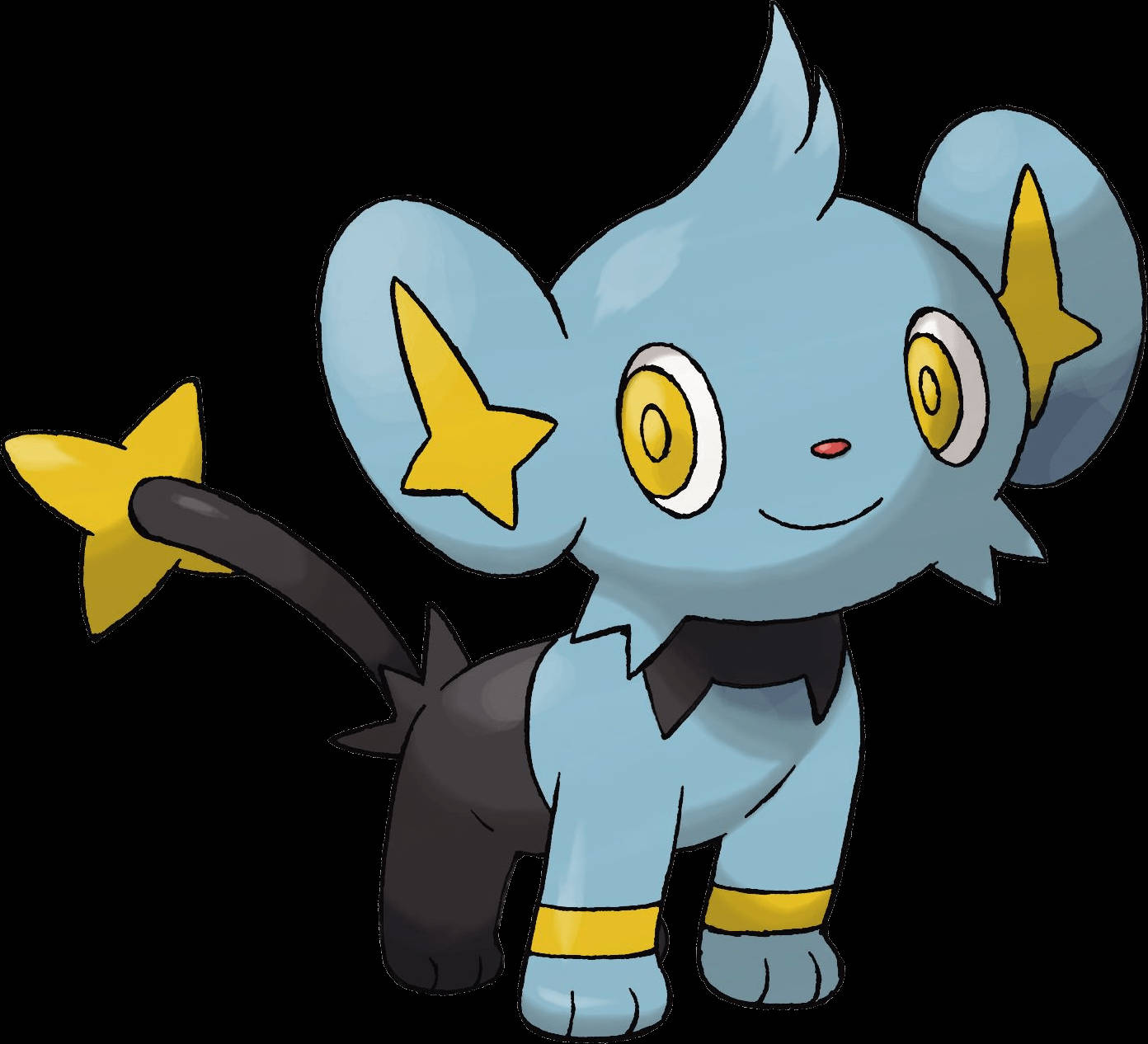 Shinx, blue, yellow stars, HD Desktop Wallpaper