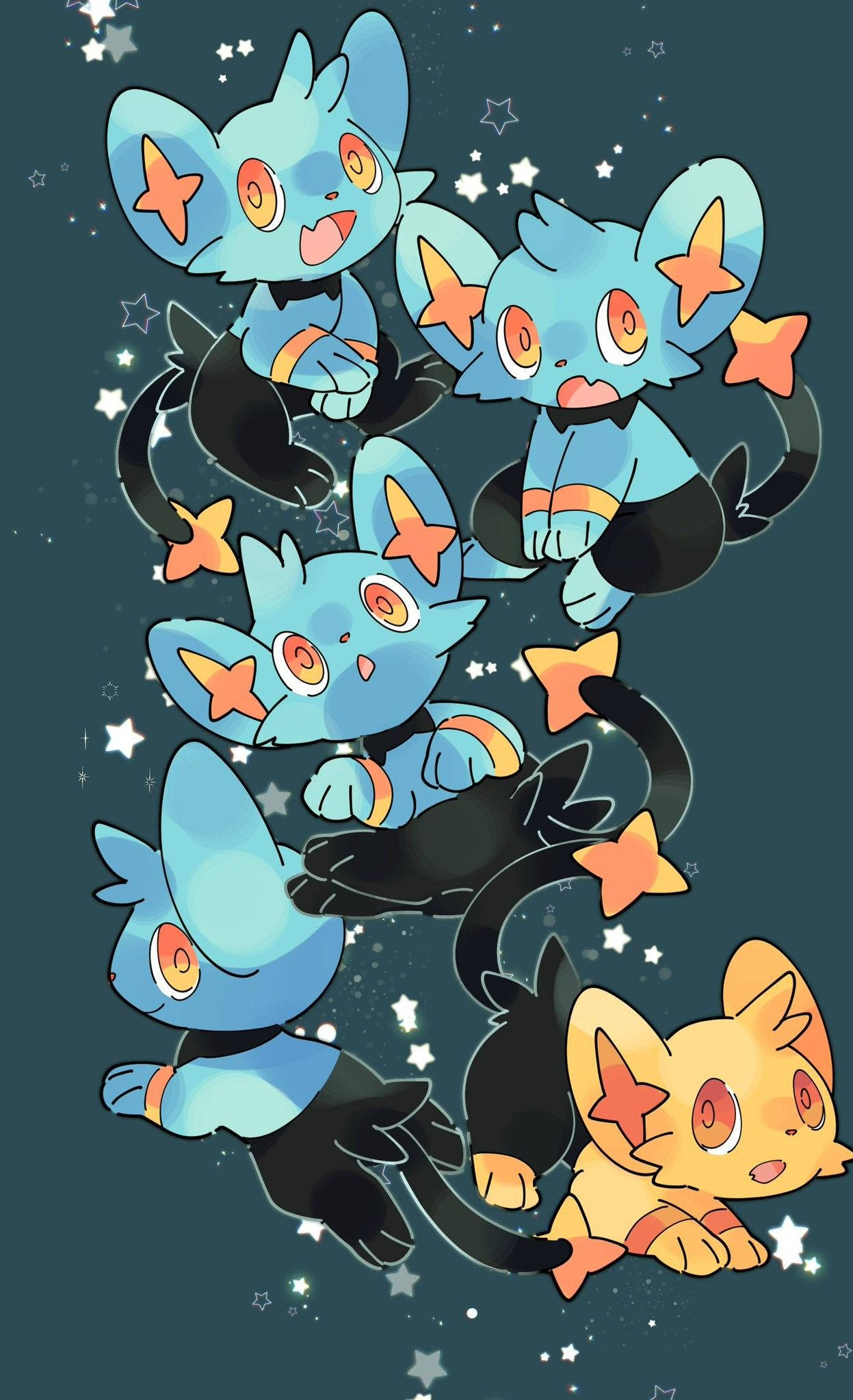 Shinx, blue, yellow, Full HD Phone Wallpaper