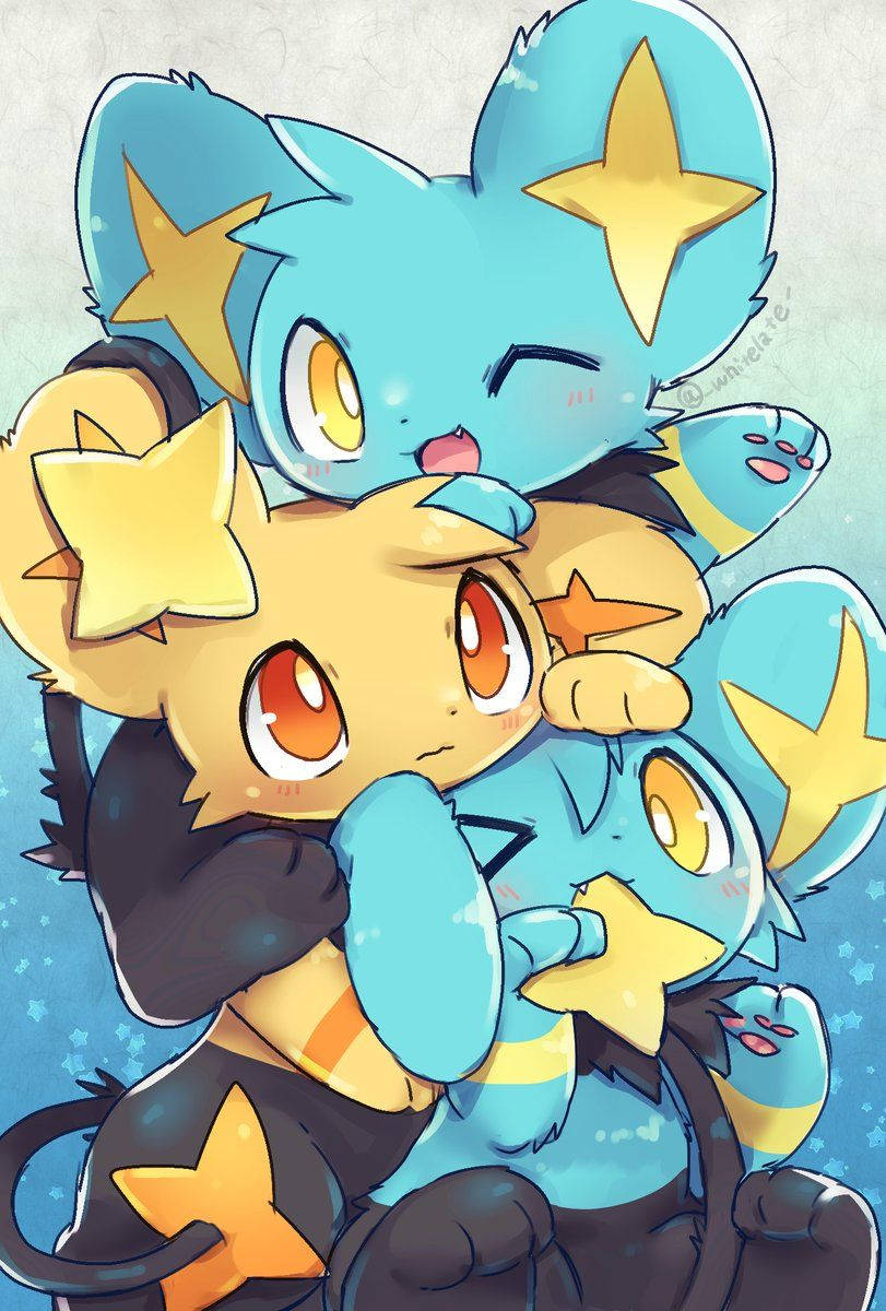 Shinx, winking, shiny, SD Phone Wallpaper