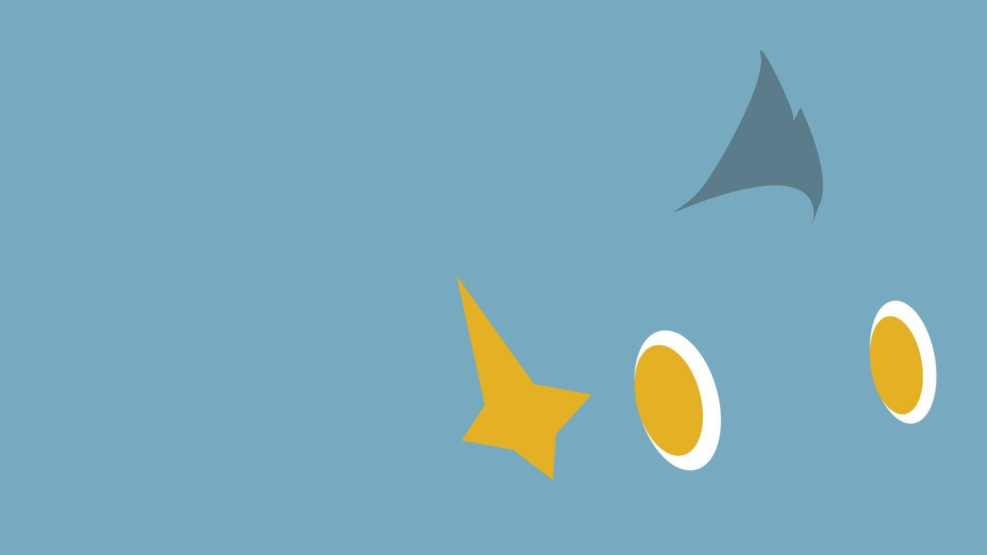 Shinx, blue background, yellow star, Full HD Desktop Wallpaper