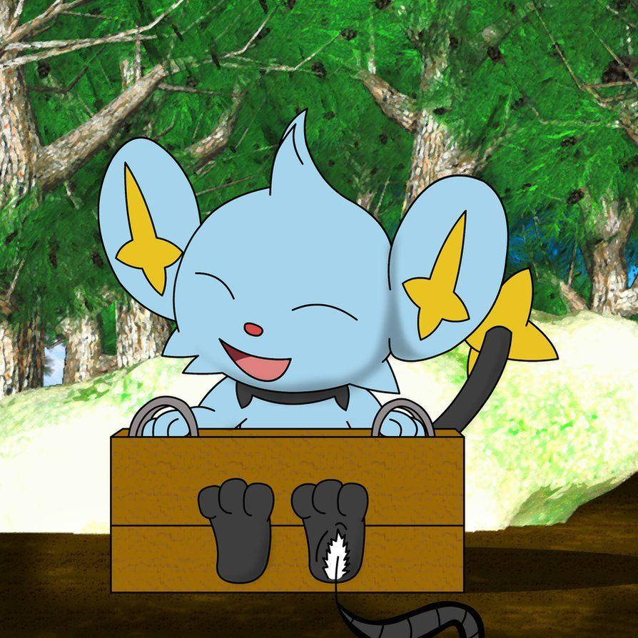Shinx, blue cartoon mouse, yellow star ears, SD Desktop Wallpaper