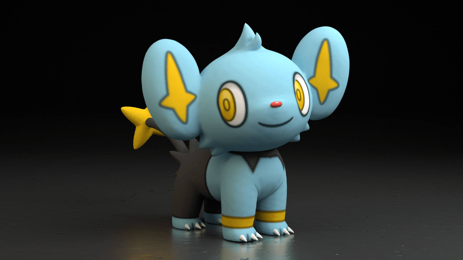 Shinx, blue, yellow star markings, HD Desktop Wallpaper