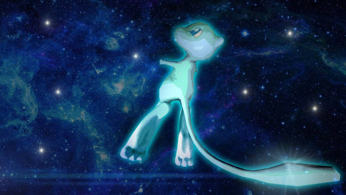 Shiny Mewtwo, galaxy, starry cosmic nebula, SD Desktop Wallpaper