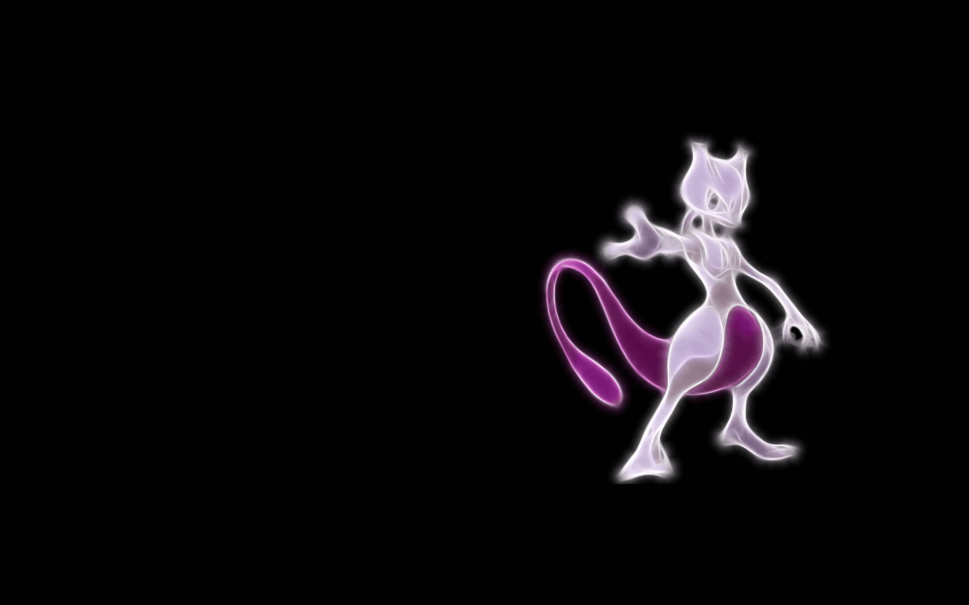 Shiny Mewtwo, glowing purple, white, Full HD Desktop Wallpaper