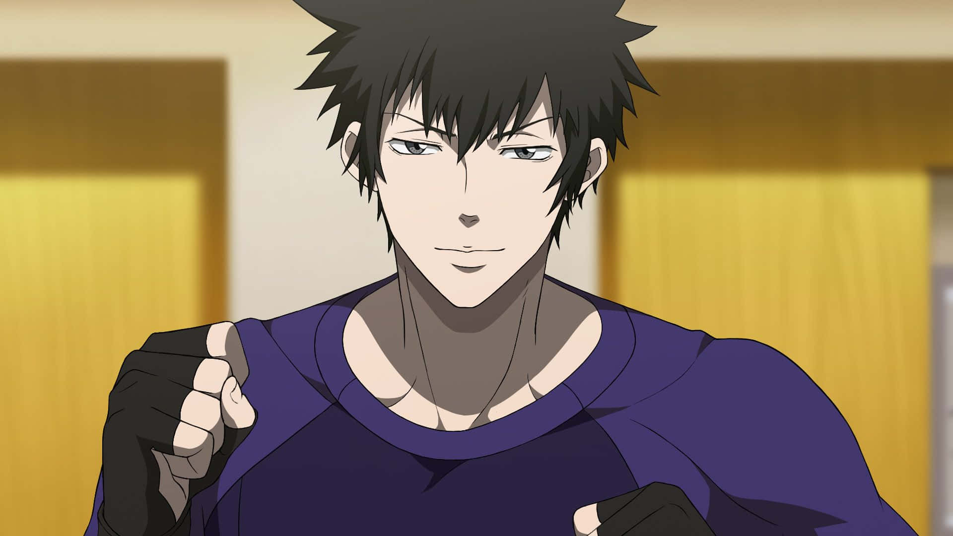 Shinya Kogami, spiky black hair, intense eyes, Full HD Desktop Wallpaper