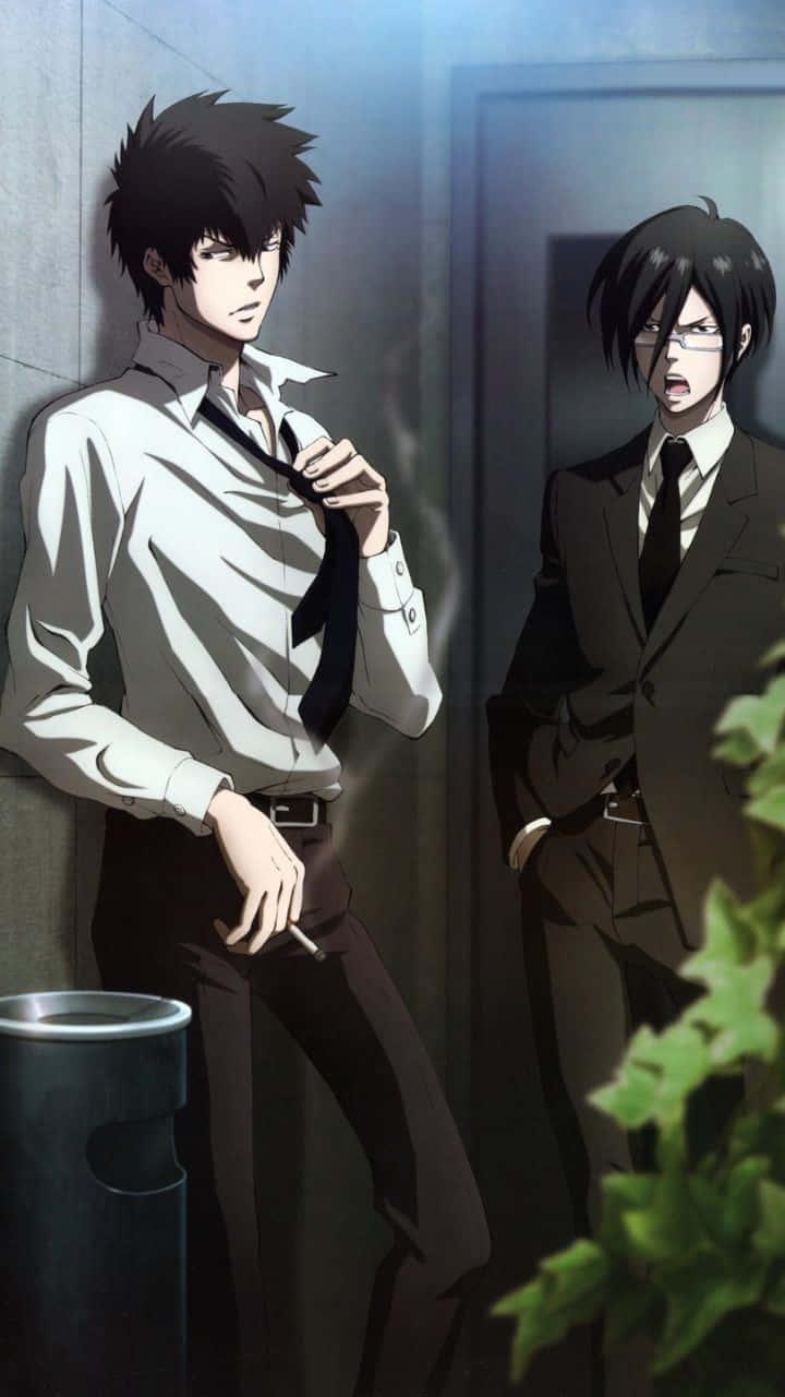 Shinya Kogami, anime men in suits, dim alley, HD Phone Wallpaper