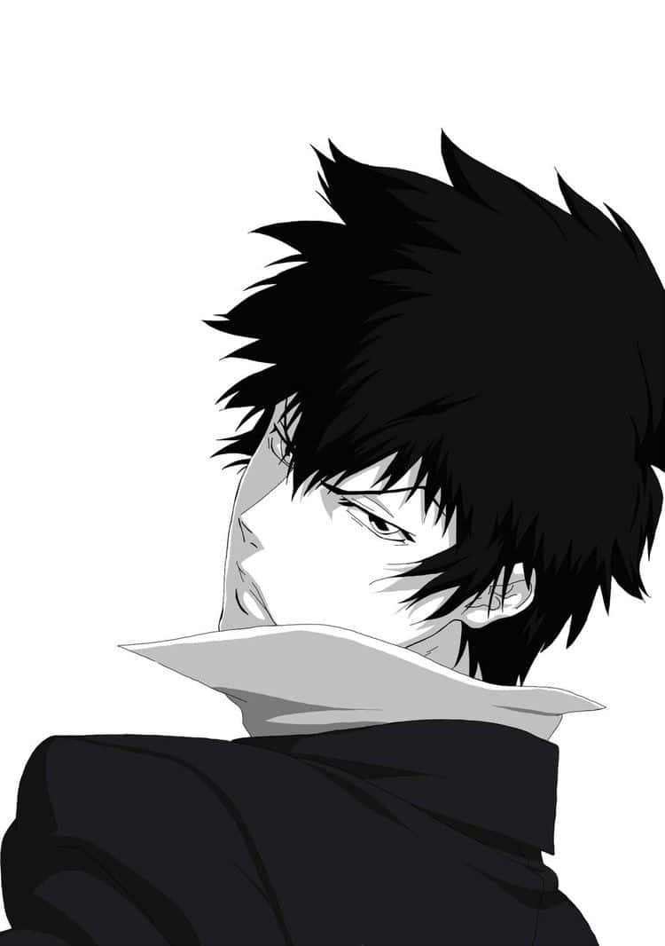 Shinya Kogami, spiky black hair, intense gaze, SD Phone Wallpaper