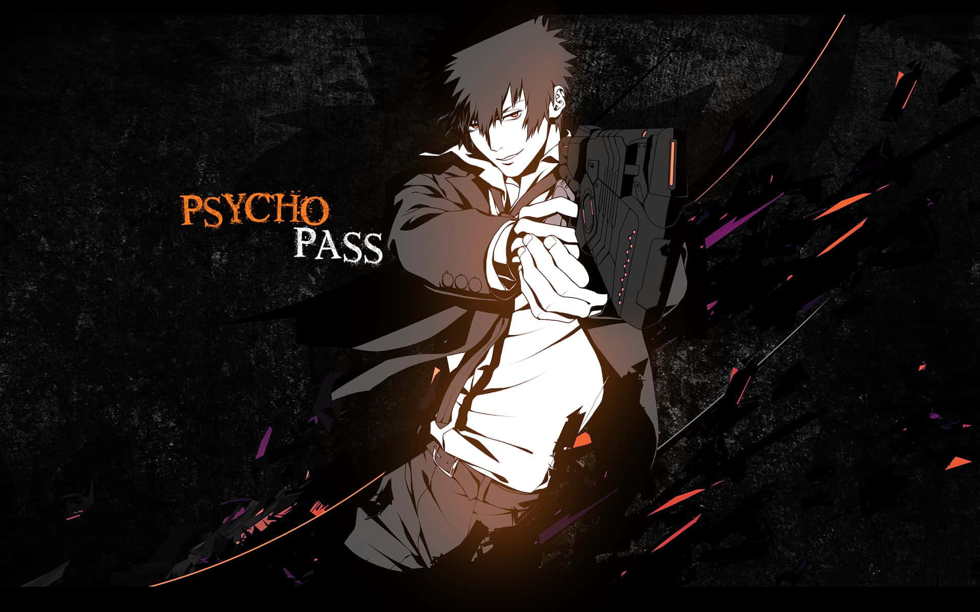 Shinya Kogami, white shirt, futuristic gun, Full HD Desktop Wallpaper