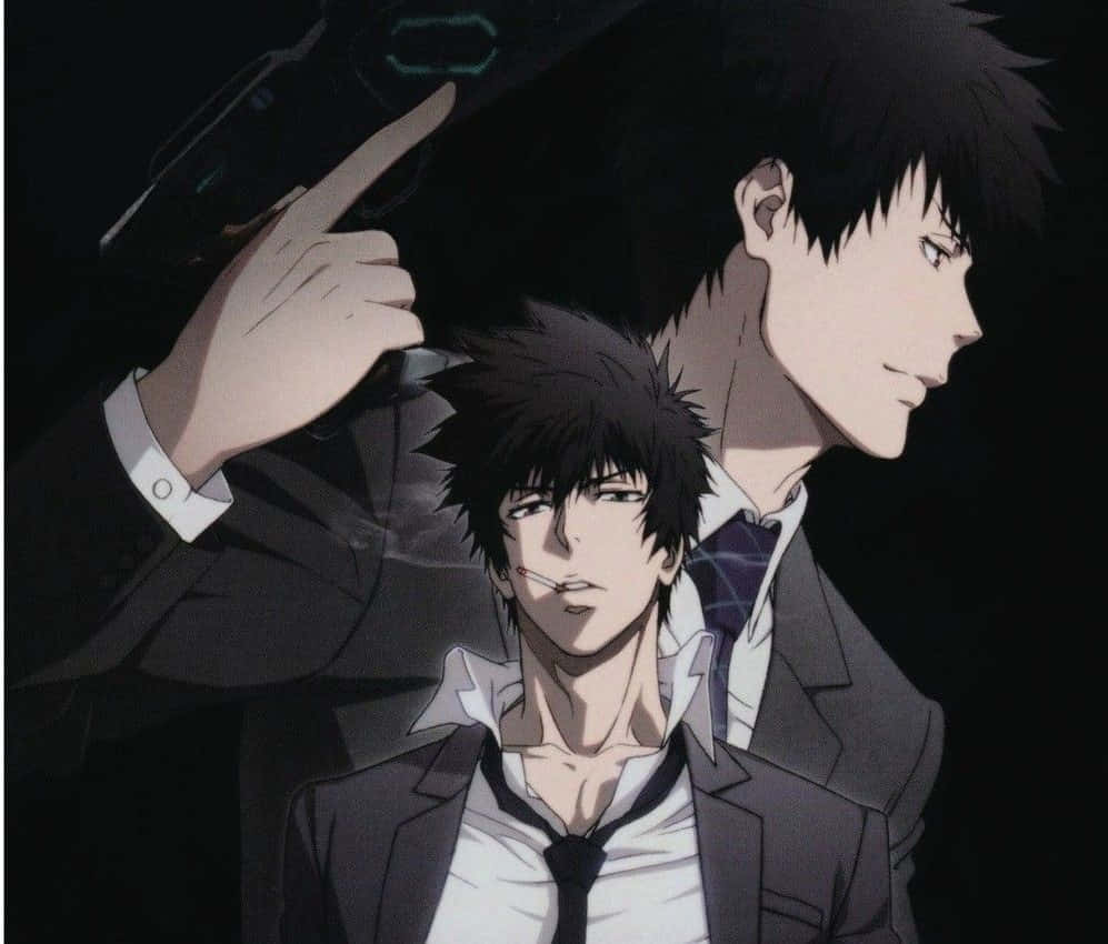 Shinya Kogami, anime men in suits, gun to the head, SD Desktop Wallpaper